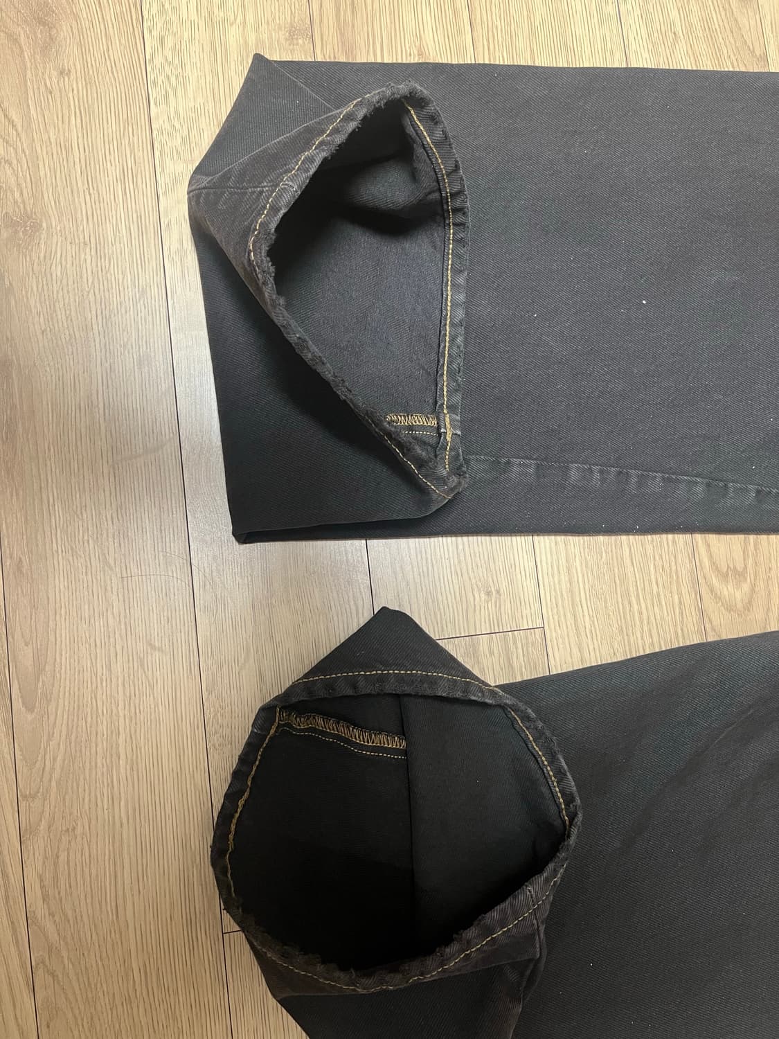 32/32 선플라워 와이드트위스트데님 빈티지브라운 판매합니다. 상품이미지4