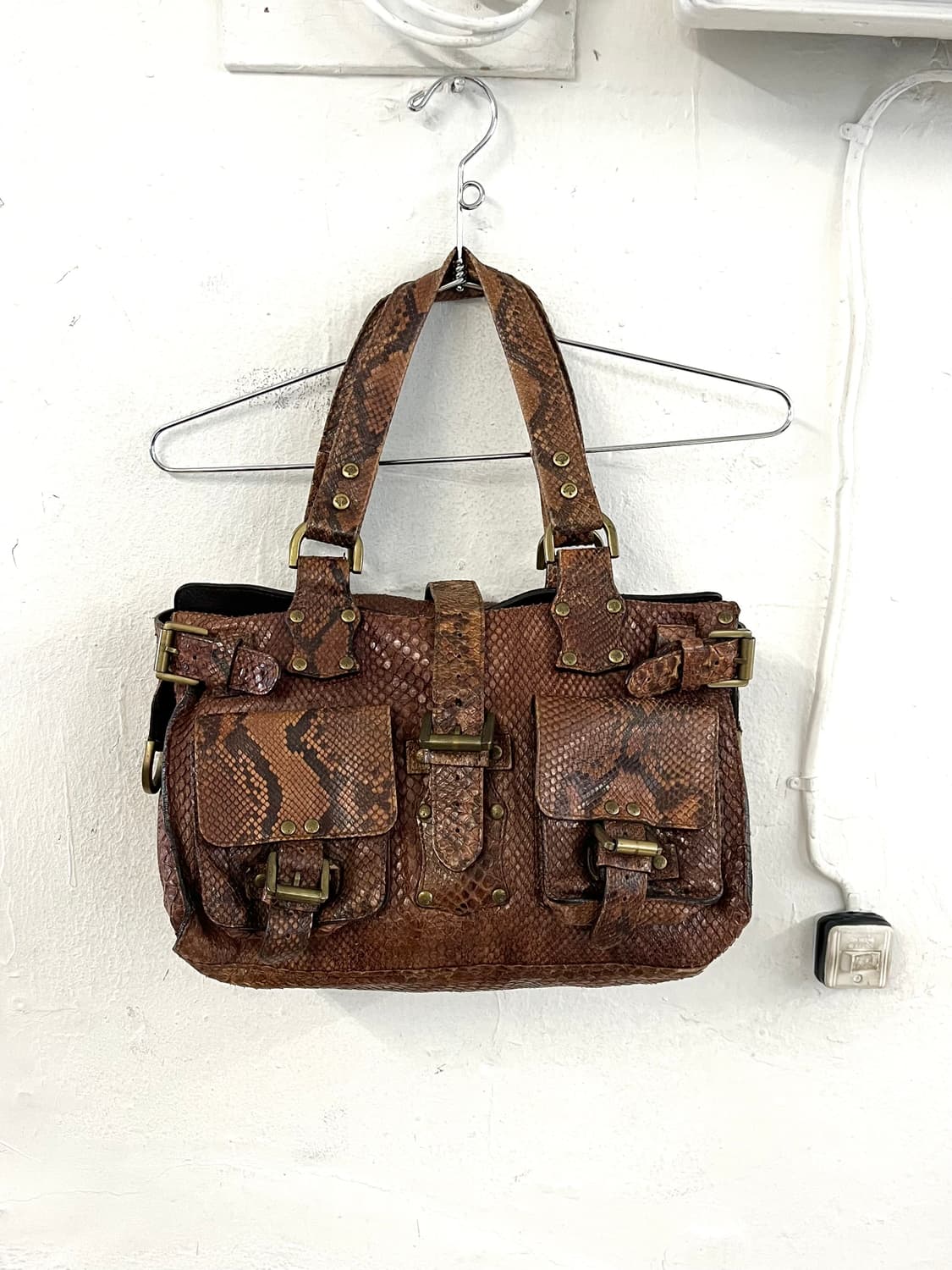 멀버리 파이톤 레더 록산느백 상품이미지2