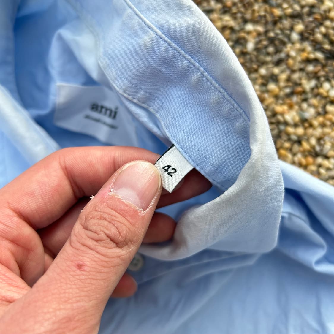 아미(AMI) 스카이블루 박시핏 셔츠 상품이미지6