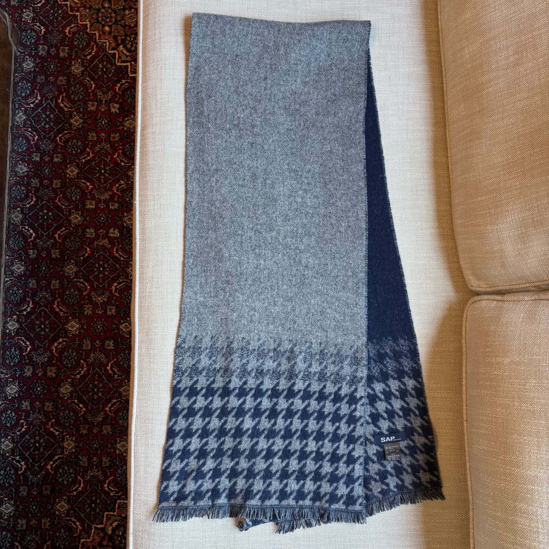 울 100% 리버시블 지도리체크 머플러 목도리 (남여공용) 상품이미지6