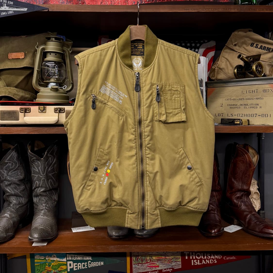 알파 인더스트리 밀리터리 멀티 포켓 항공 봄버 패딩 베스트  상품이미지1