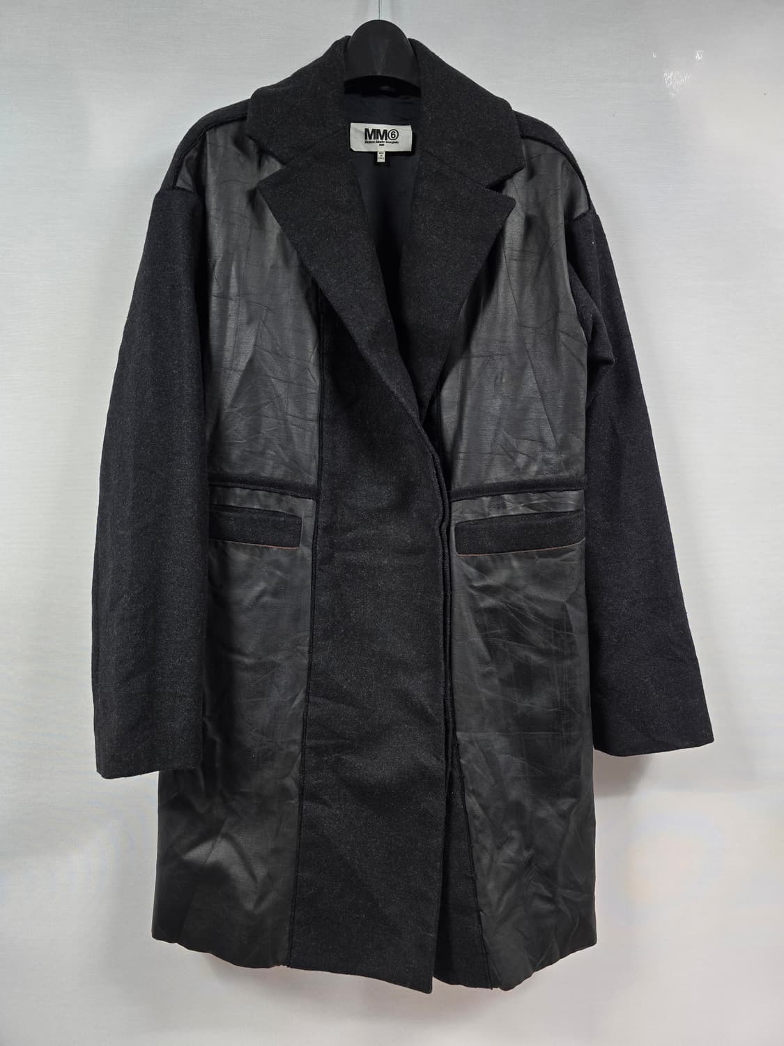 MM6 메종 마르지엘라 블랙 울 코트 38 상품이미지1