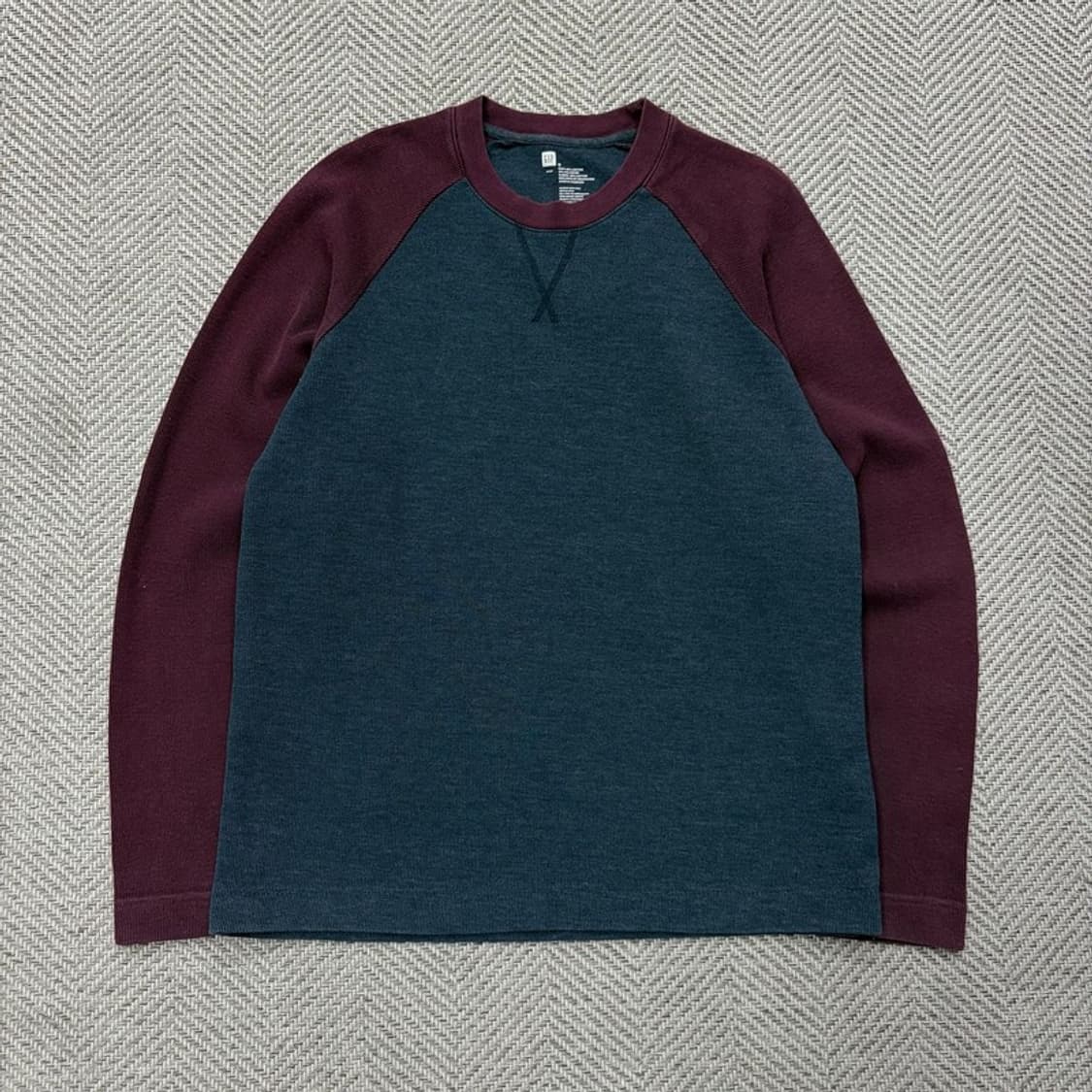 갭 배색 레글런 맨투맨 v2983 상품이미지1