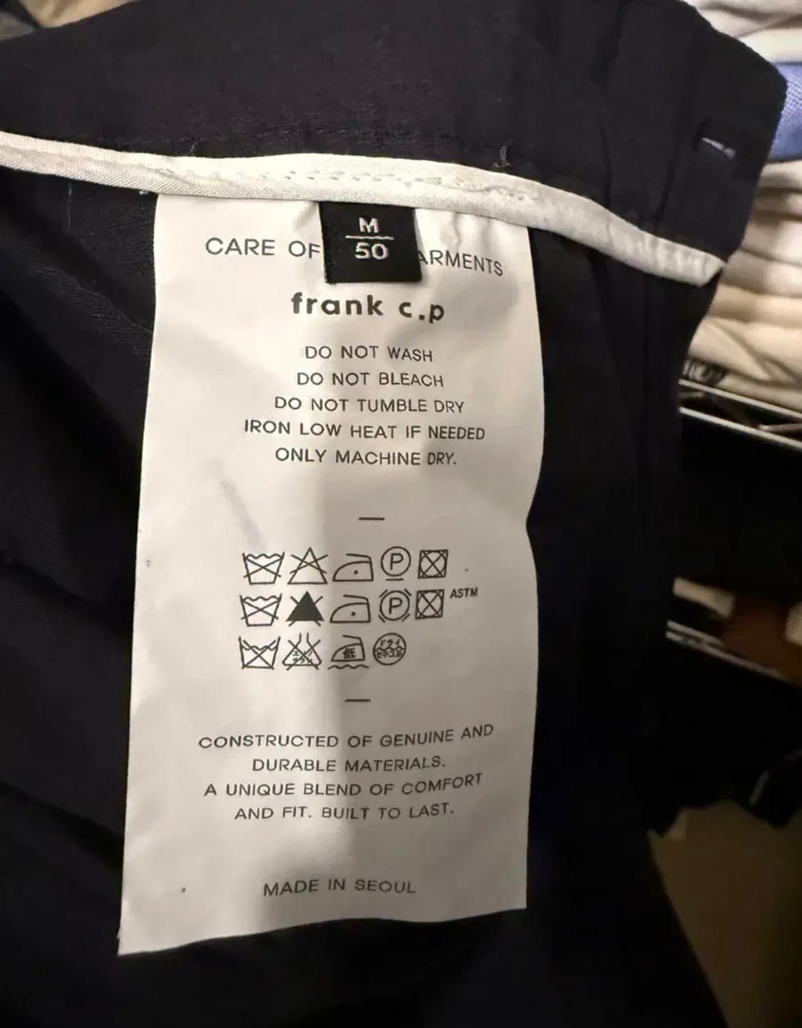 프랭크cp빈티지 퍼티그팬츠 M 상품이미지5