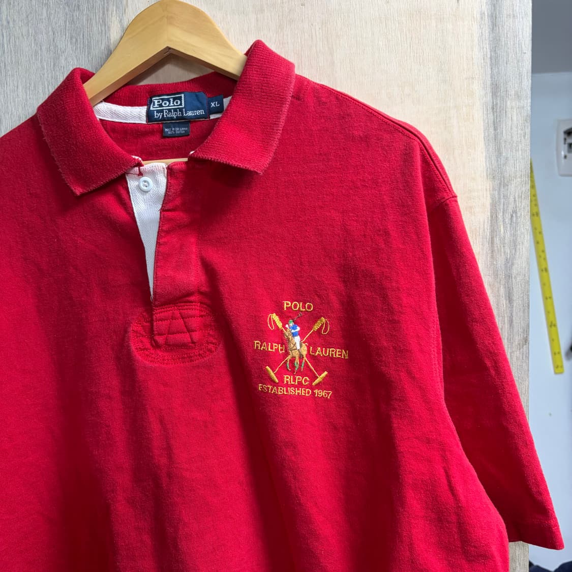 폴로 빅포니 치프키프 레드 럭비 반팔 카라 티셔츠 XL 상품이미지7