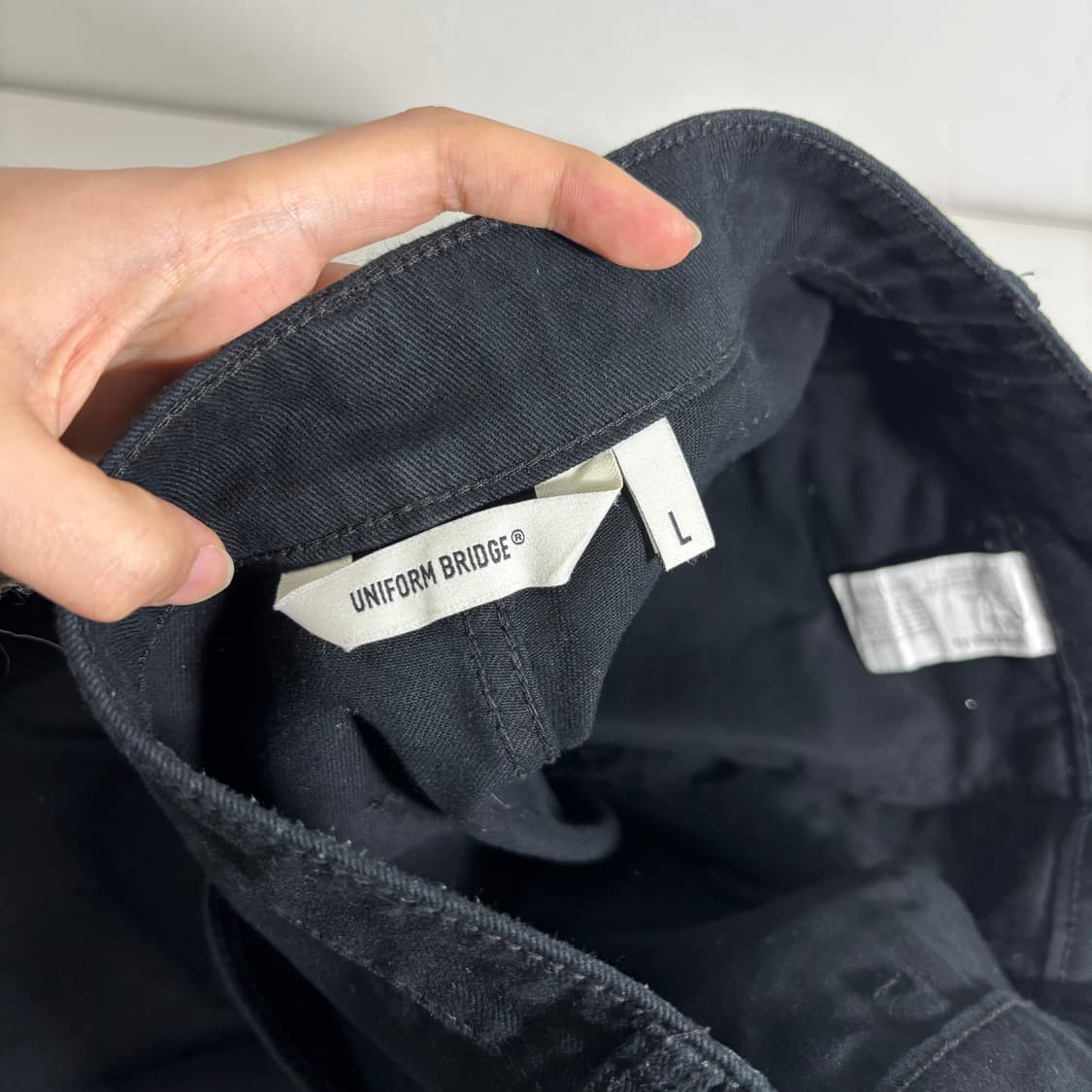 L 유니폼브릿지 블랙 레귤러핏 코튼 퍼티그팬츠 상품이미지4