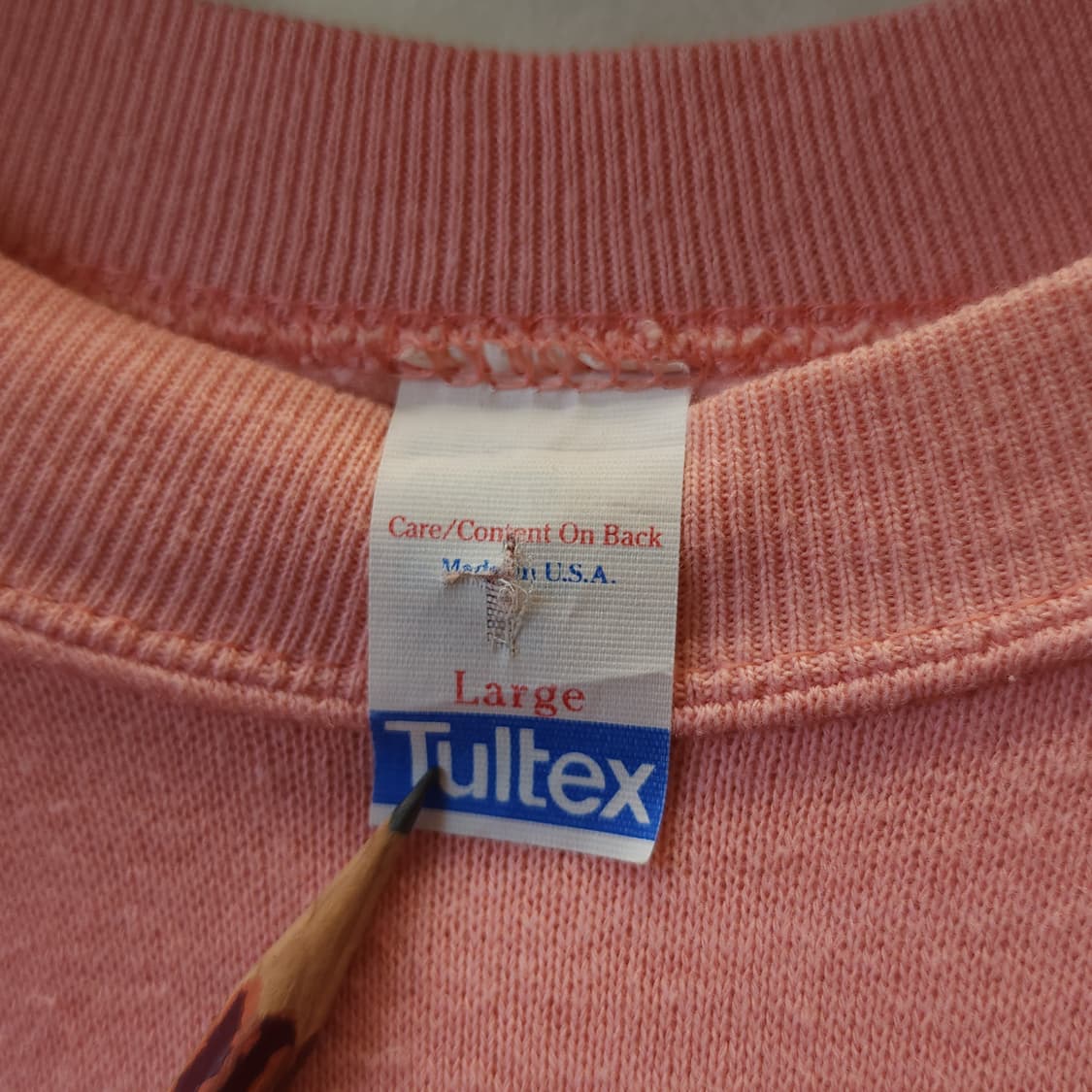 90s TULTEX 빈티지 스웻셔츠 플레인 스웻셔츠 핑크 L 상품이미지8