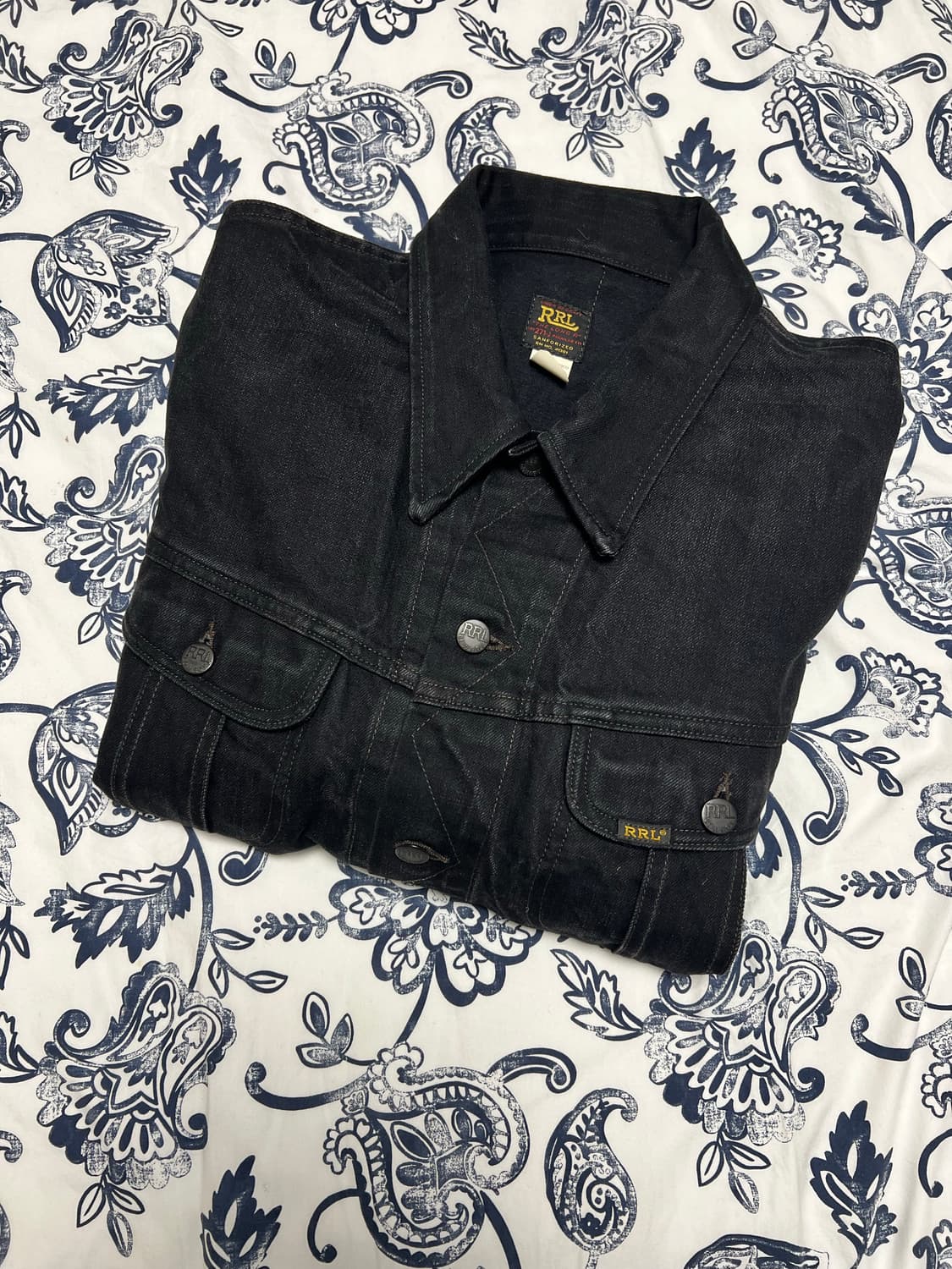 Rrl 리랜드 Lot271 데님 트러커자켓 블랙 xxl 상품이미지1