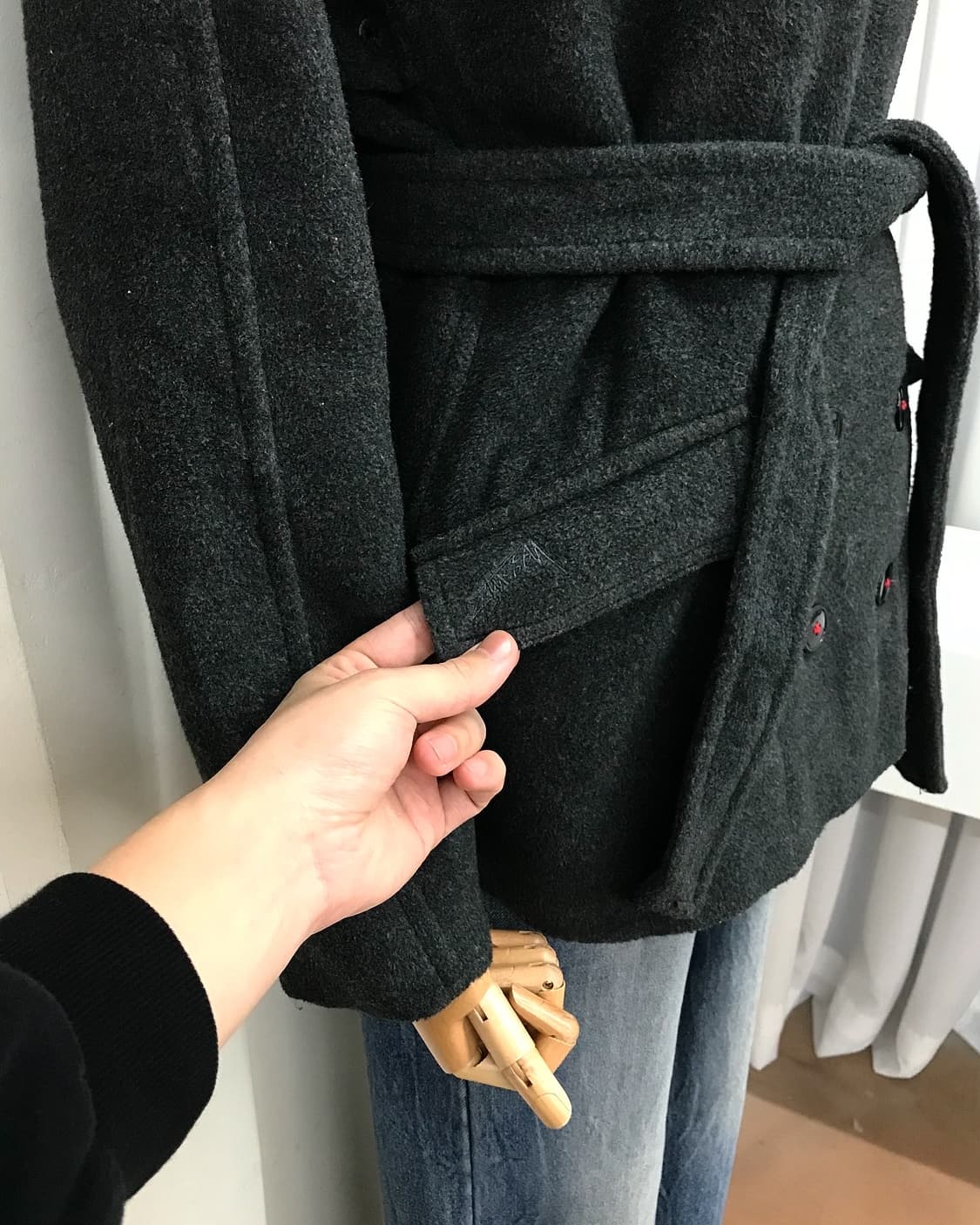 스투시 로고 울 더블 피코트 상품이미지9