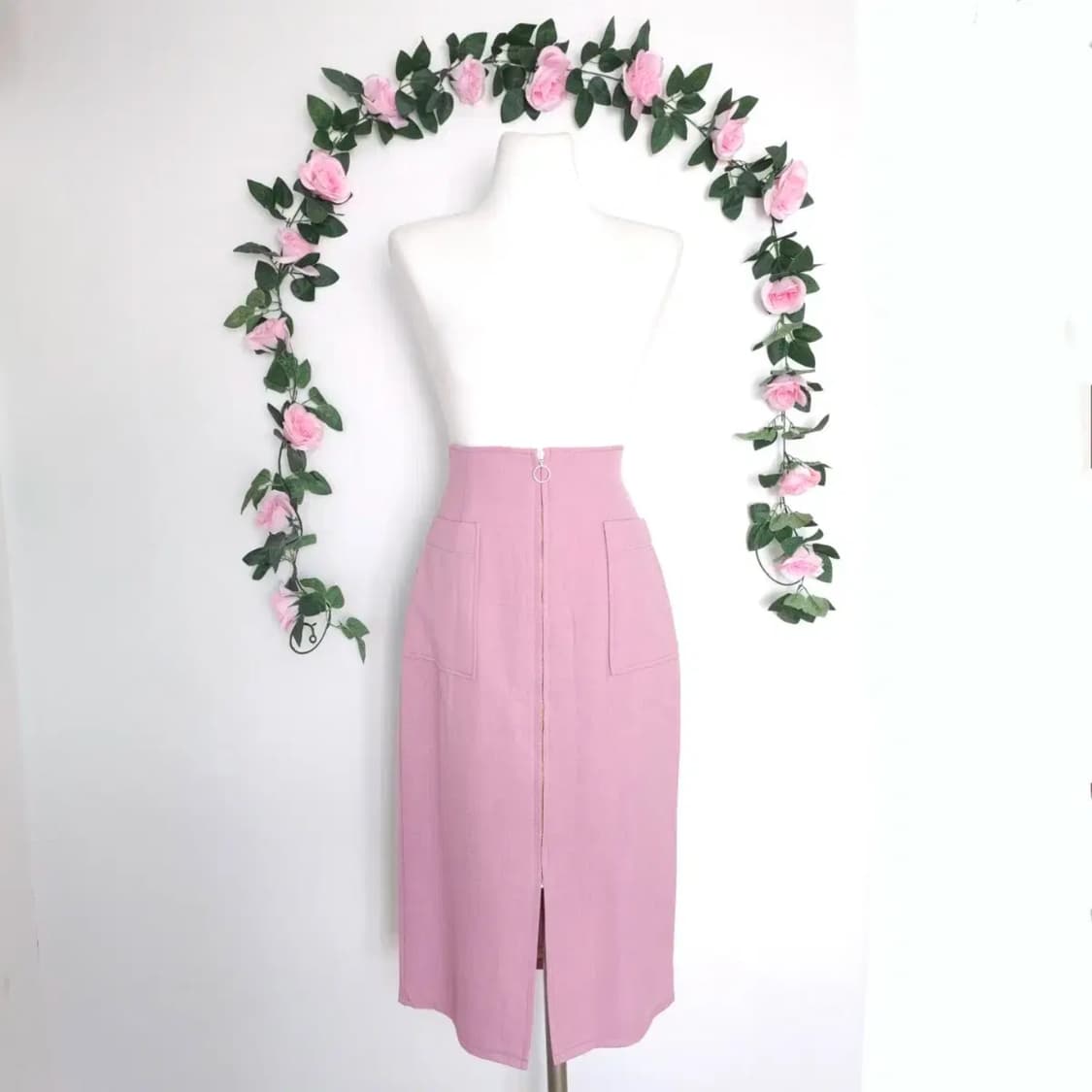 일본빈티지 핑크 롱스커트 롱치마 상품이미지1