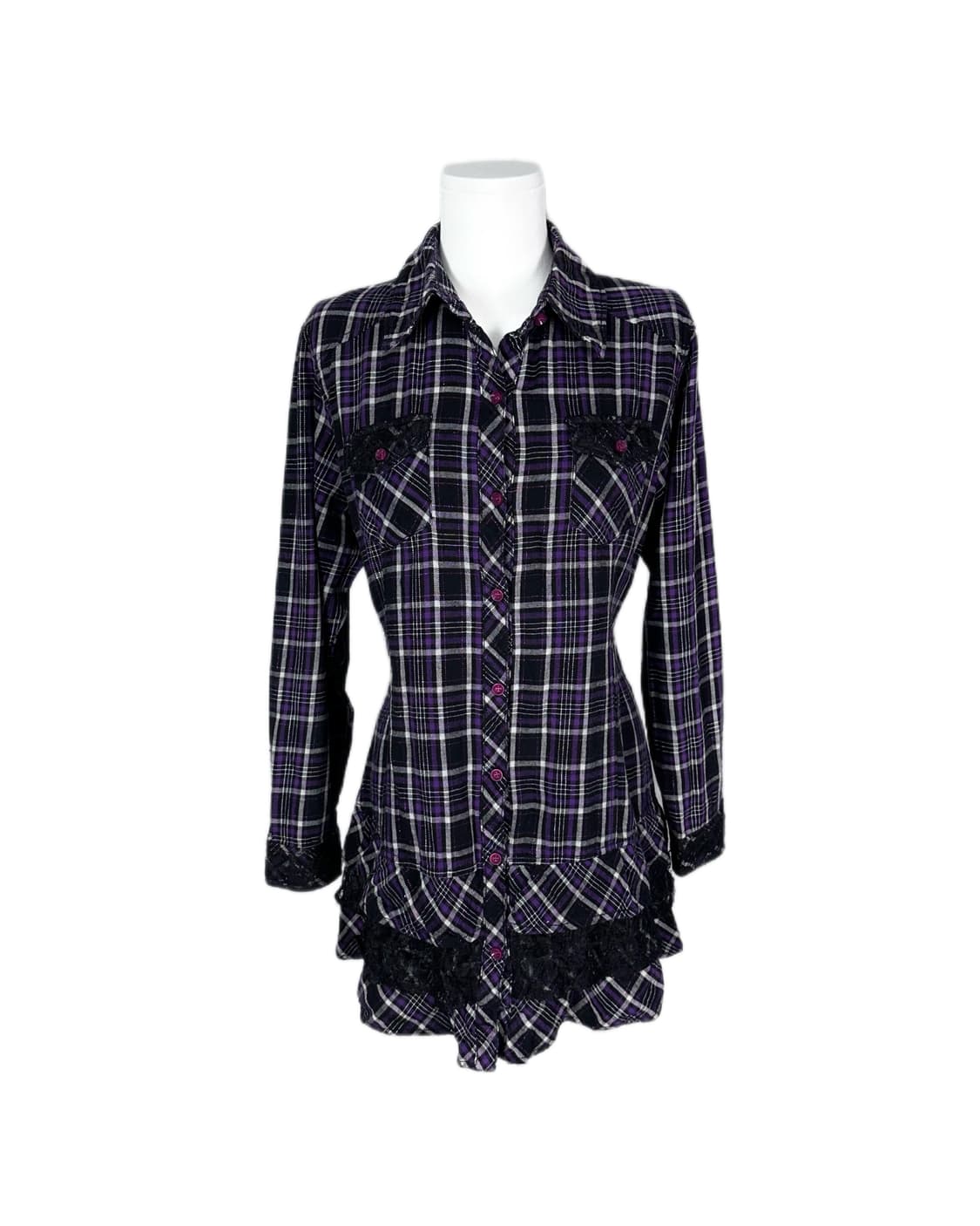 violet glitter check lace dres 상품이미지2