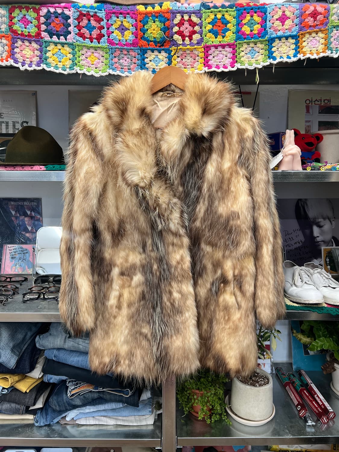 Vintage Blonde Brown Fur Jacket 상품이미지1