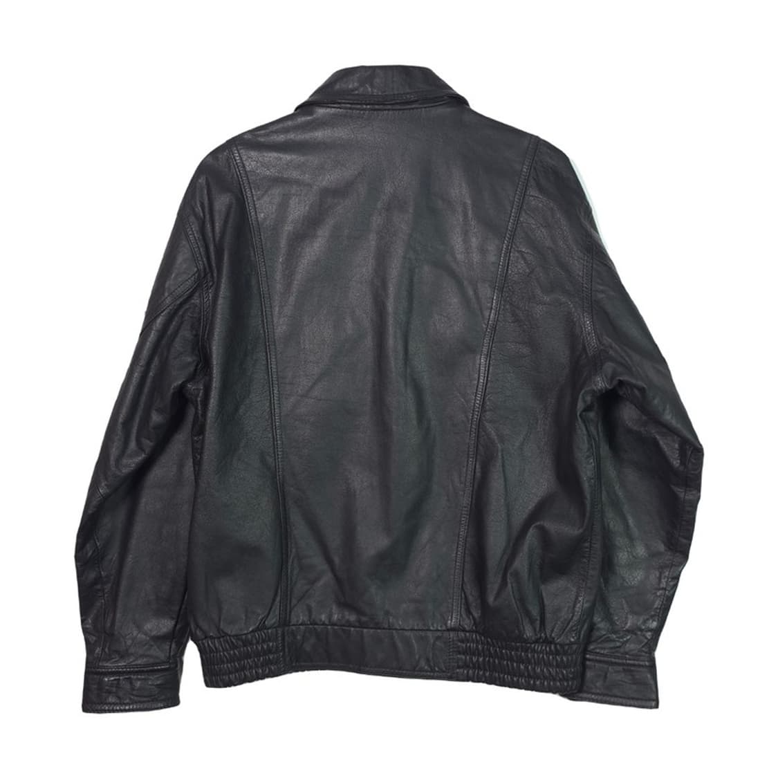 JPN 빈티지 소가죽 블루종 블랙 가죽 자켓 상품이미지2