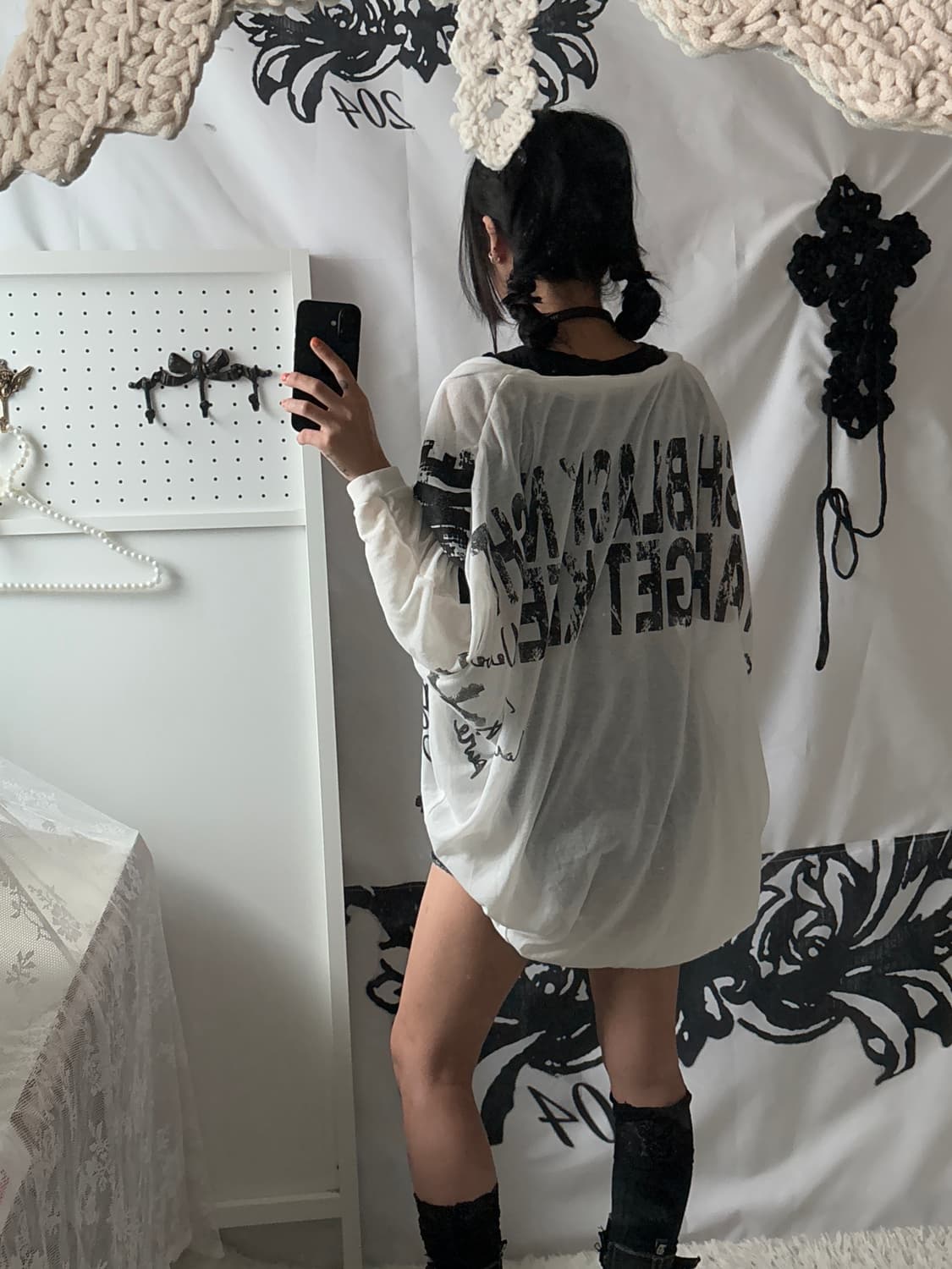 Skull printed loose fit cardigan 상품이미지5