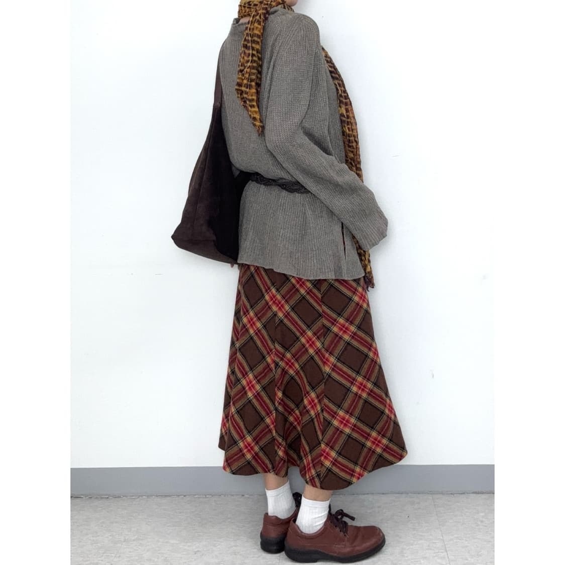 빈티지 카키 모크넥 니트 상품이미지3