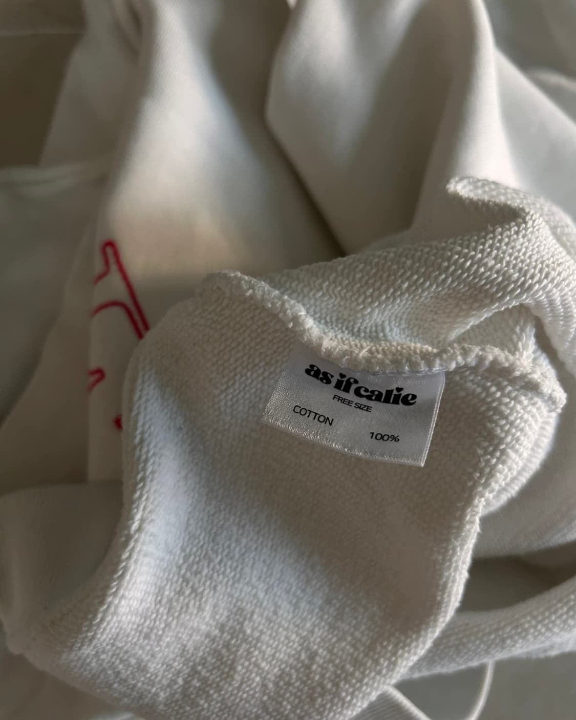 애즈이프캘리 크롭 맨투맨 화이트 상품이미지2