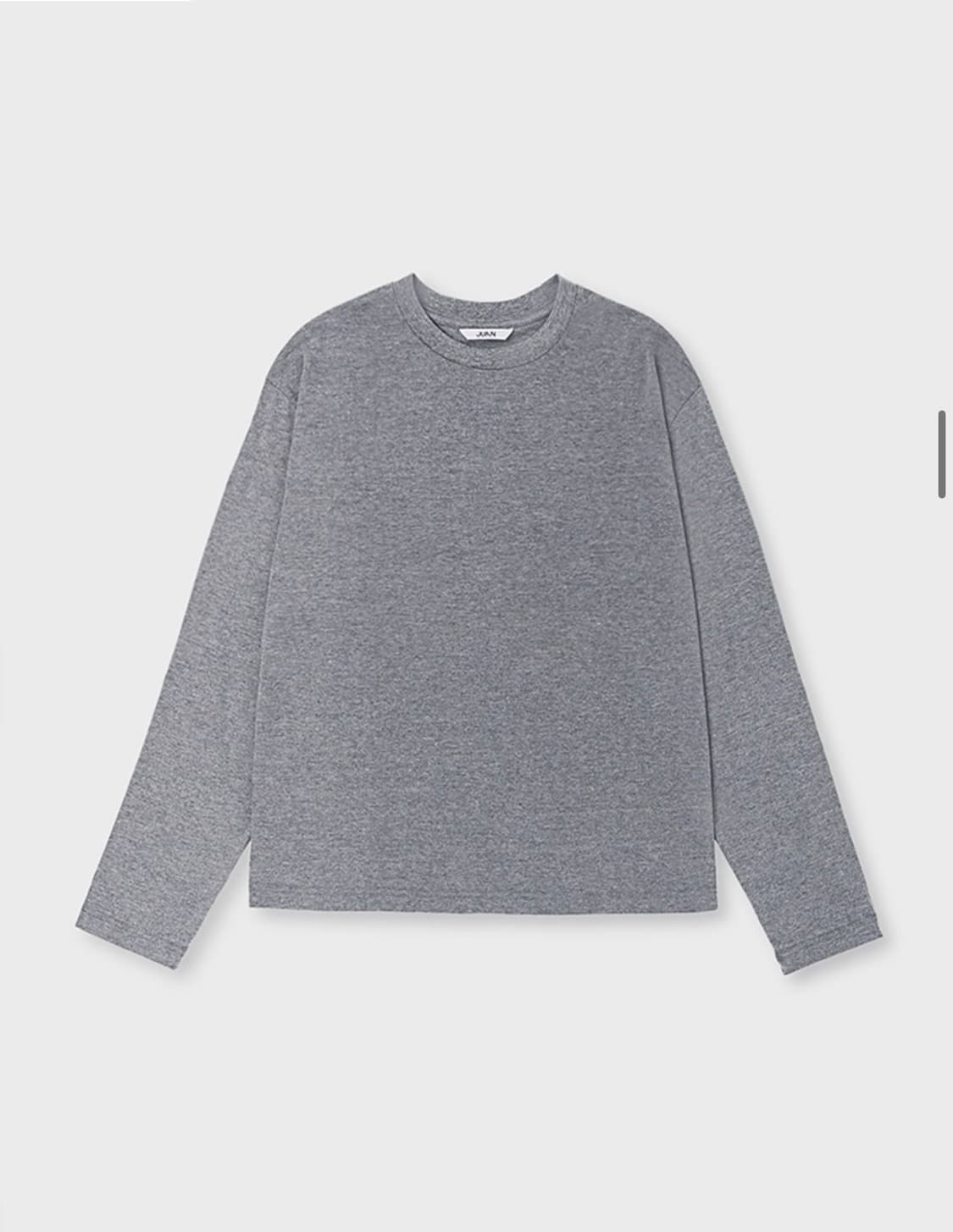 주앙옴므 크롭핏 컴팩트 코튼 롱슬리브 (멜란지 그레이) 상품이미지1