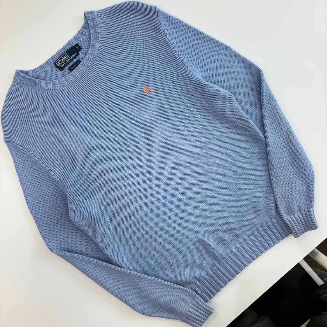 Polo 폴로 랄프로렌 라벤더 블루 코튼 라운드 니트 상품이미지2