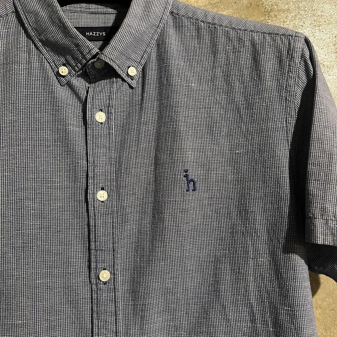 헤지스 린넨 반팔 체크셔츠 상품이미지2