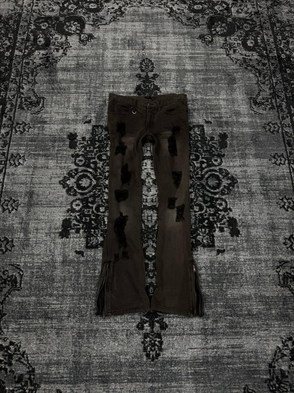 Roshell distressed zipper gimmick denim  상품이미지2