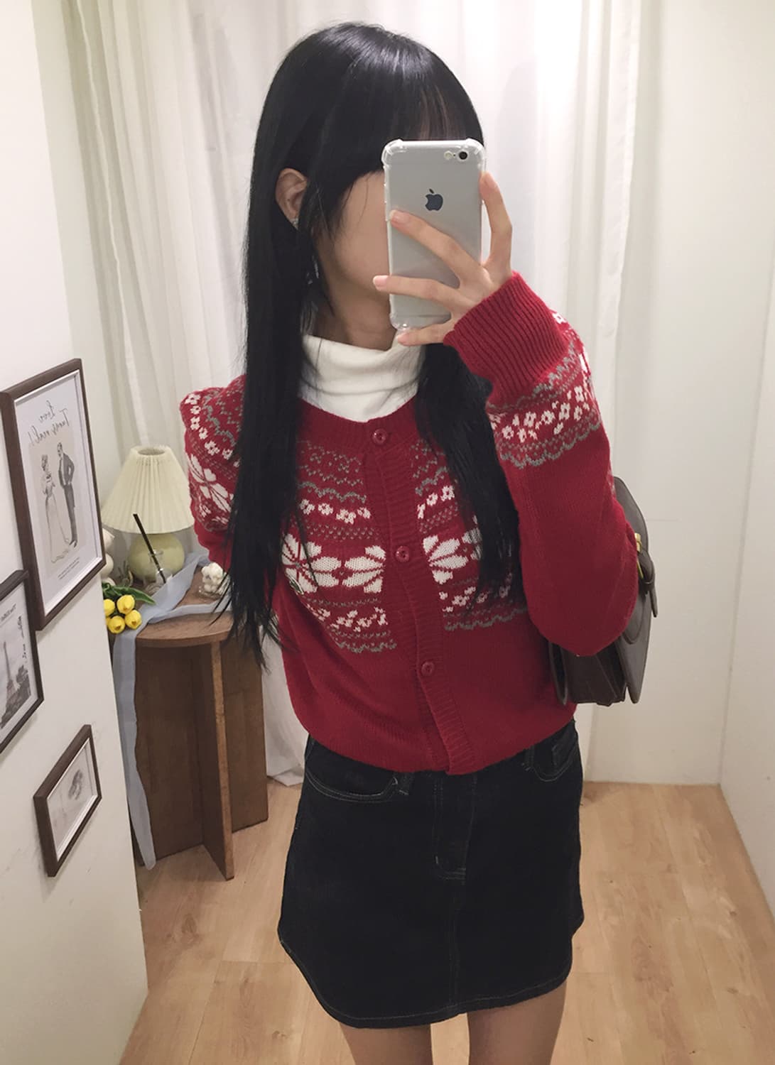 여성 라코스테 노르딕패턴 가디건 95 상품이미지1