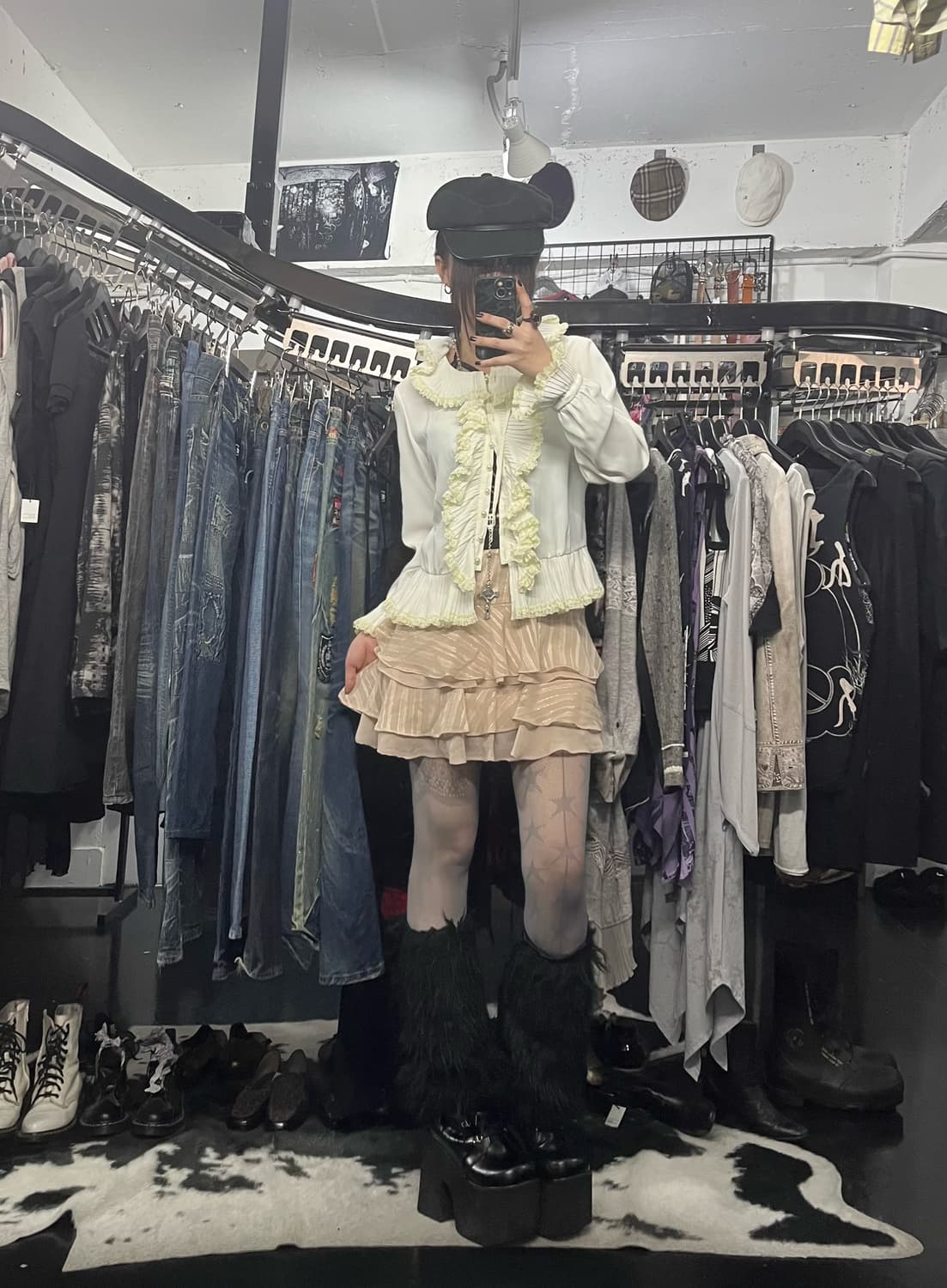 갸루 스트라이프 미니스커트 상품이미지1