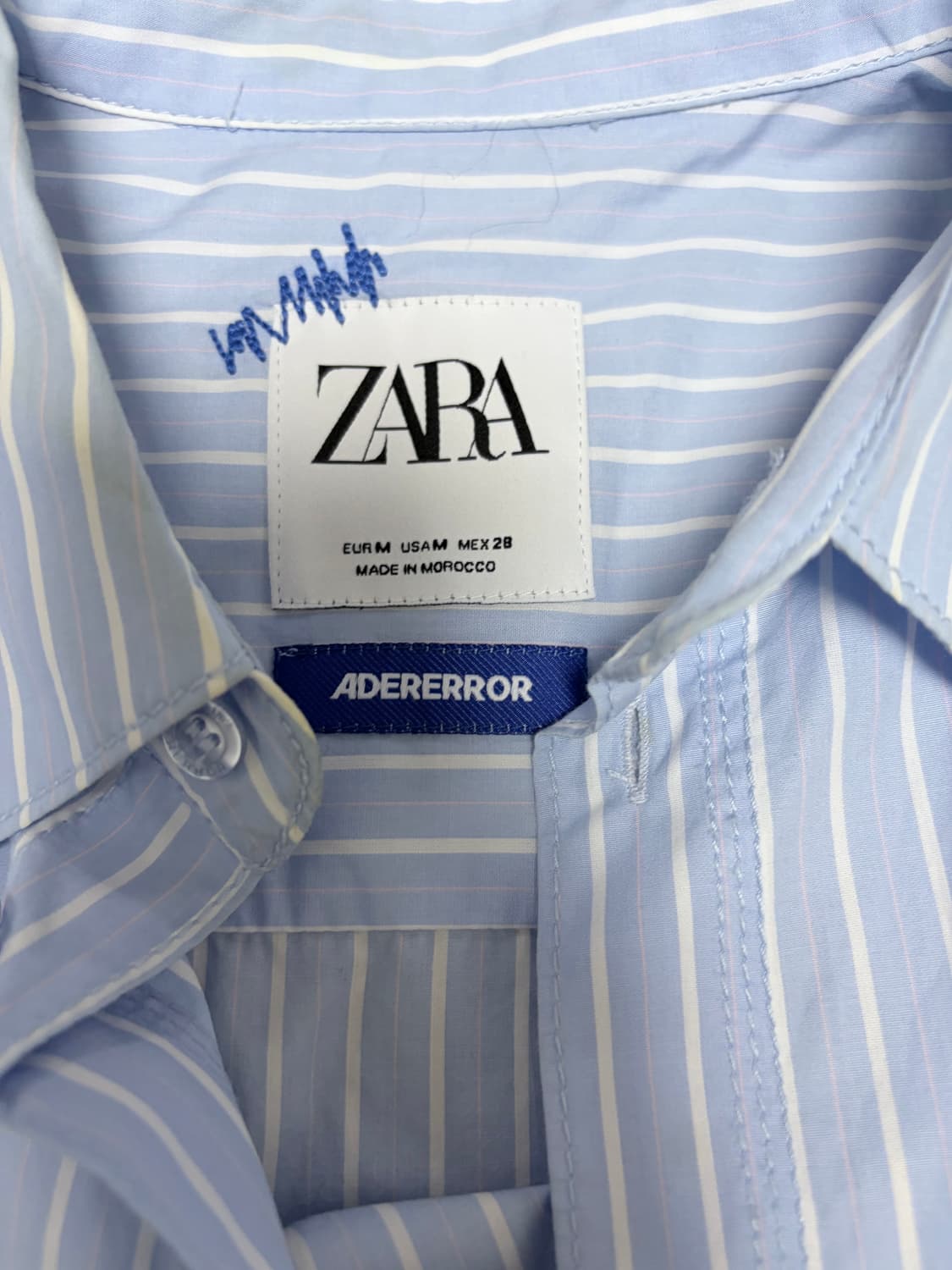 정품) 아더에러 X 자라 콜라보 스트라이프 셔츠 M 상품이미지5
