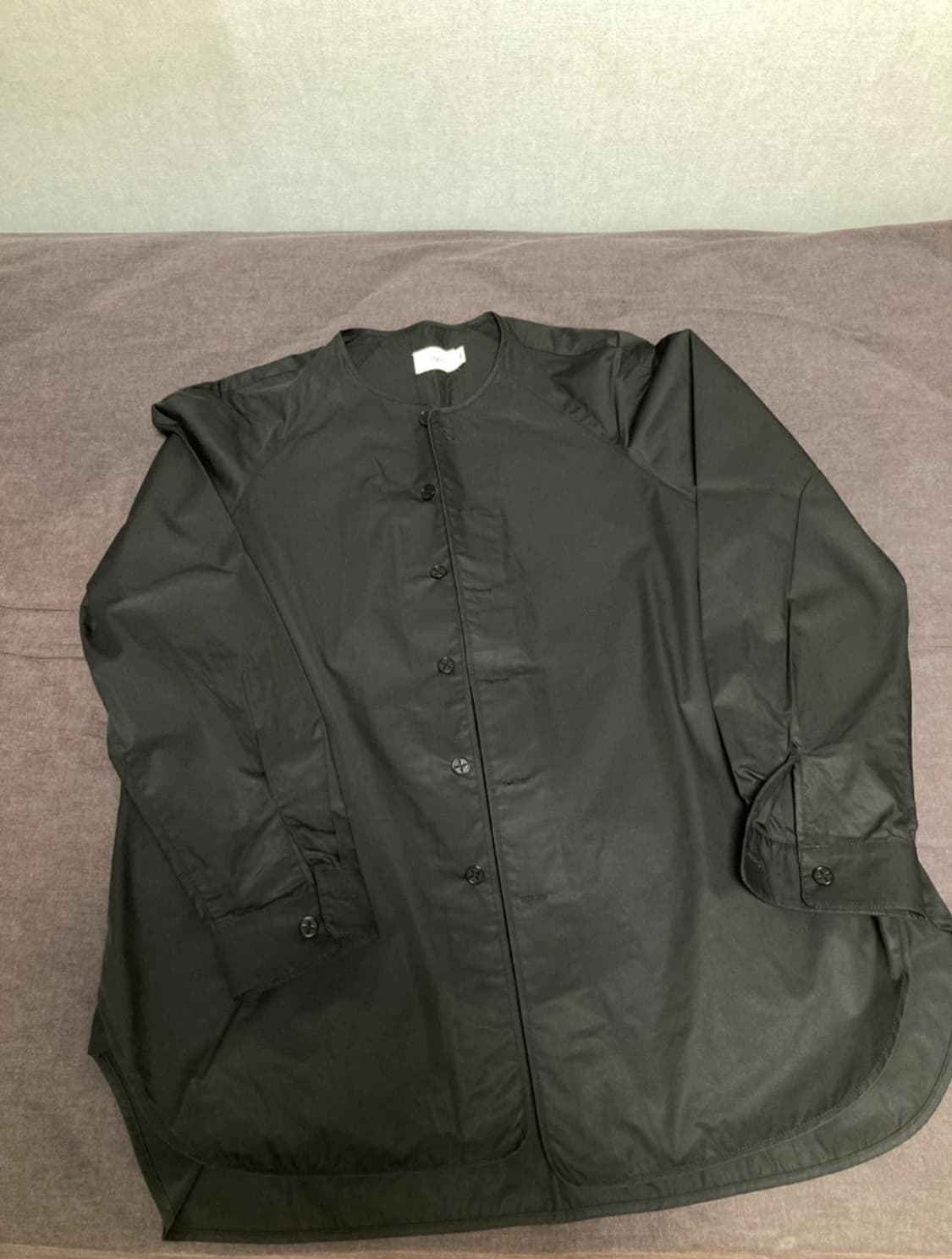 오파츠 ooparts 카라리스 바인딩 셔츠 노카라 상품이미지2