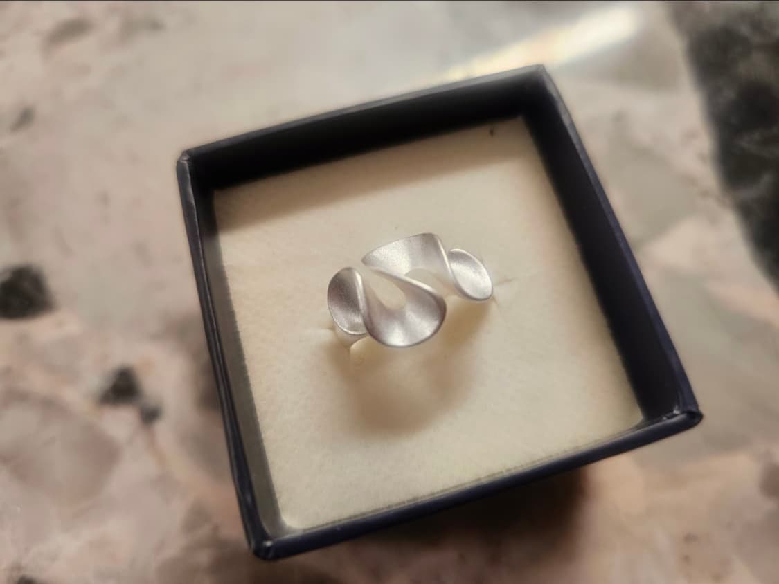 무광 실버 물결 웨이브 오픈 링  은반지 상품이미지2