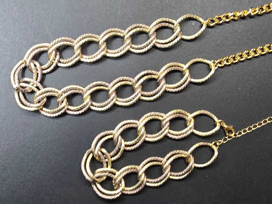 더블샌딩 체인목걸이 세트_골드&브라운 상품이미지5