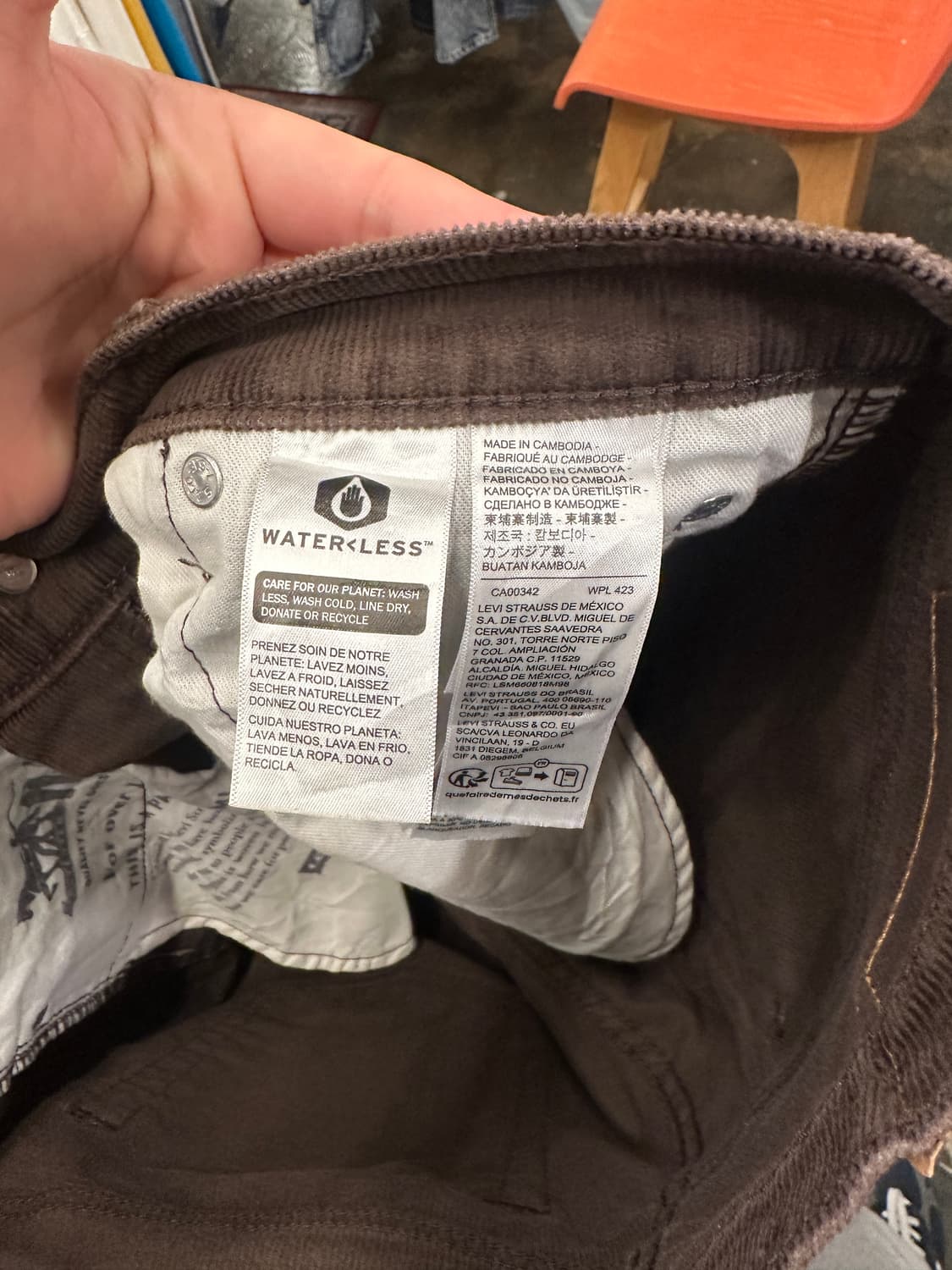 리바이스 514 코듀로이 브라운 팬츠 W30 L30 상품이미지3