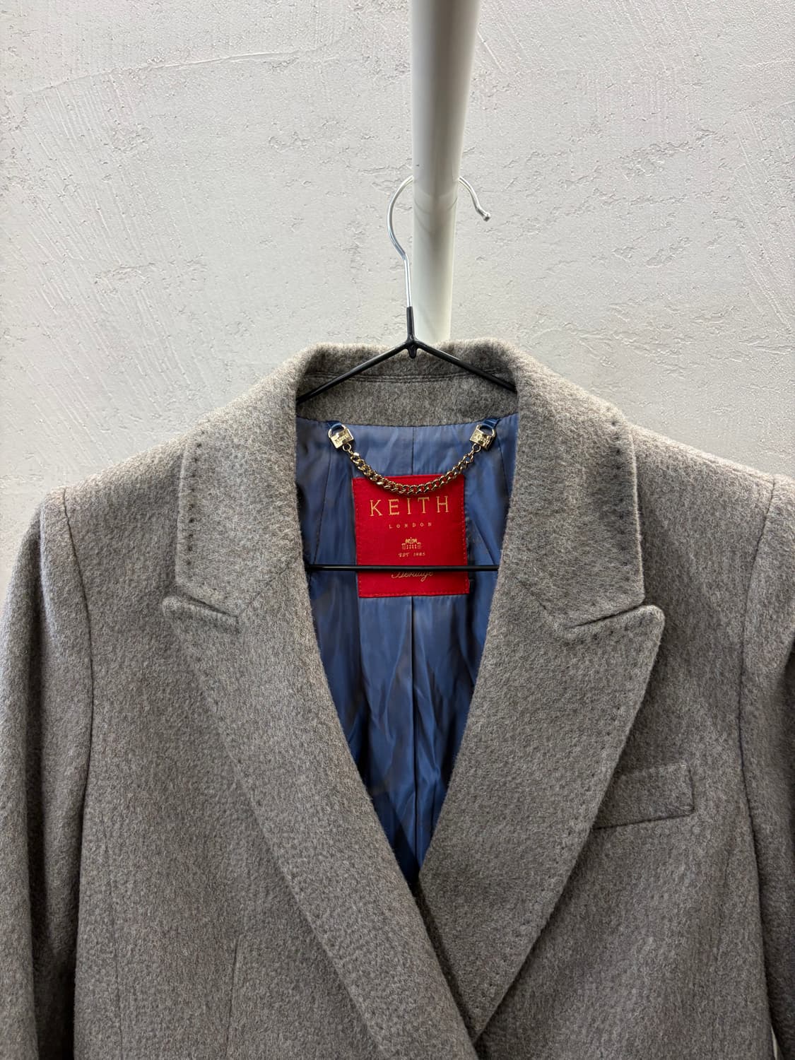 키이스 더블 버튼 캐시미어100% 롱 코트 그레이 S 상품이미지3