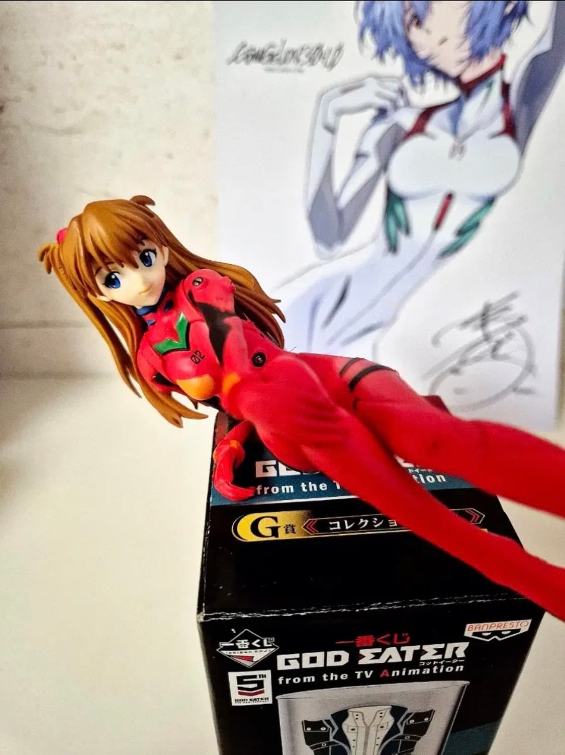 고전 에반게리온 아스카 미소녀 피규어 갓 이터 글레스 세트 상품이미지1