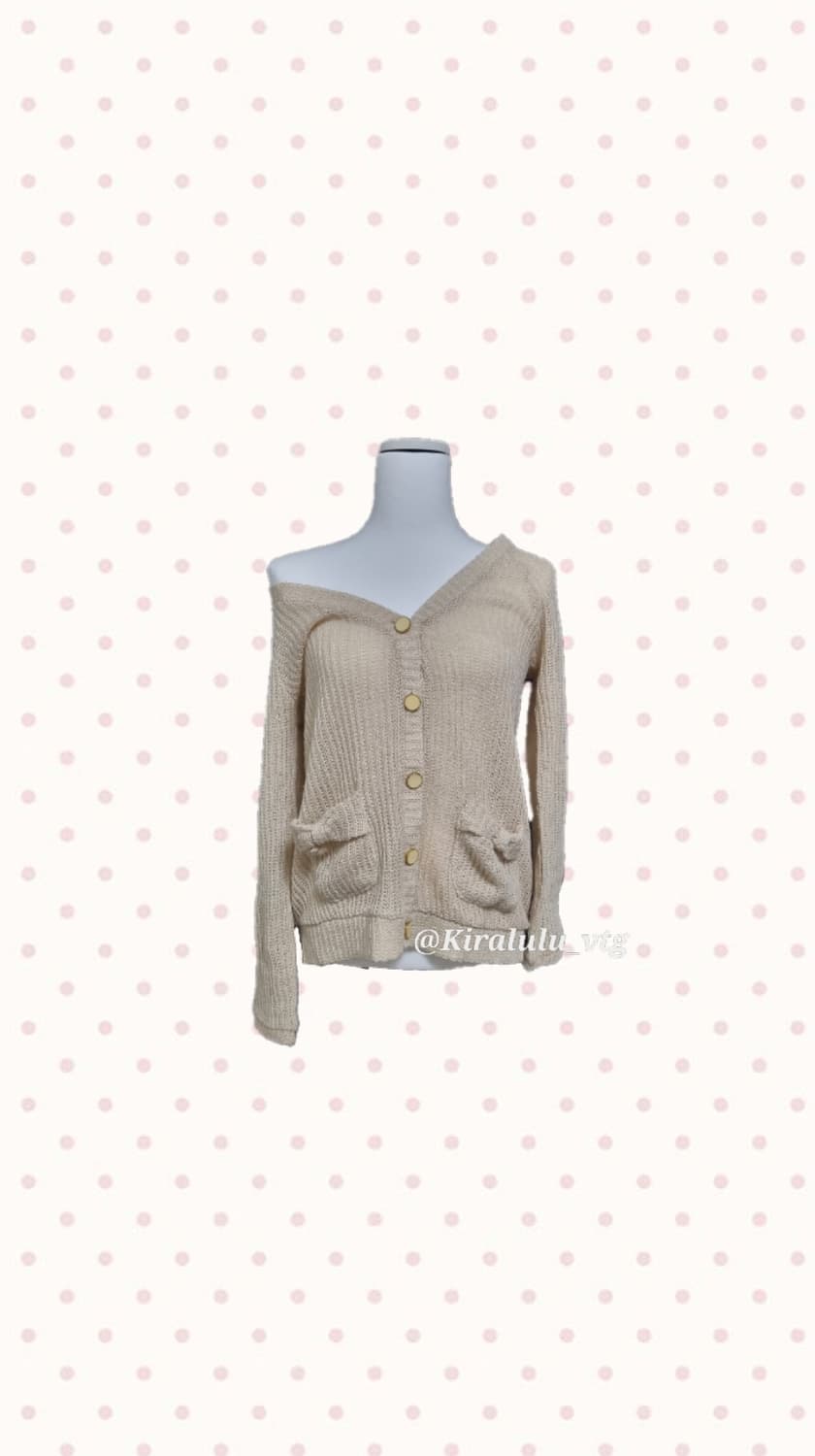 올리브데올리브 리본 니트 가디건 라떼갸루 리즈리사 엑시즈팜  상품이미지3