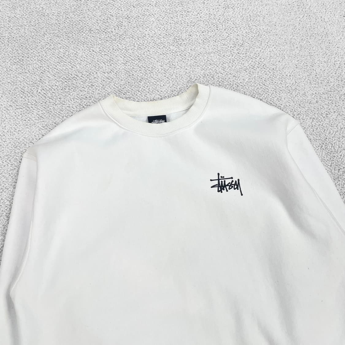 스투시 Stussy 베이직 로고 크루넥 맨투맨 화이트 상품이미지4