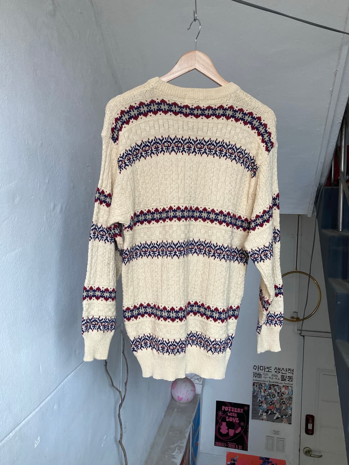 에스닉 그래니룩 모리걸 패턴 니트 상품이미지5