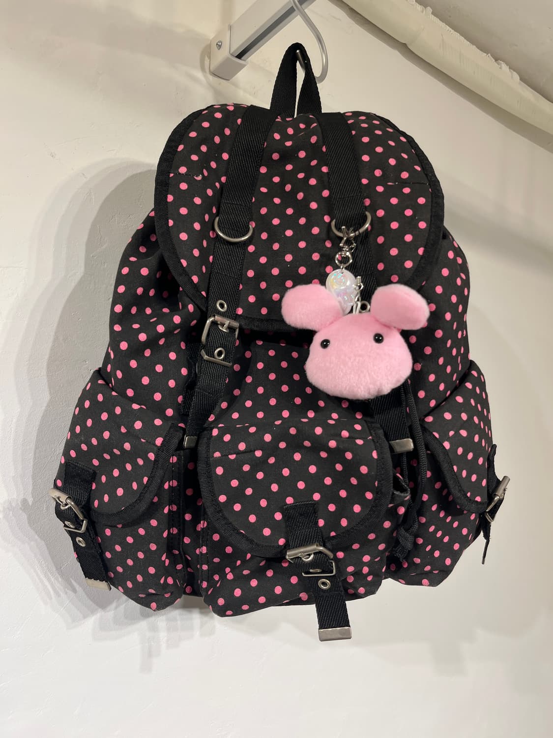 블랙 핑크 도트 백팩 🍓 상품이미지3