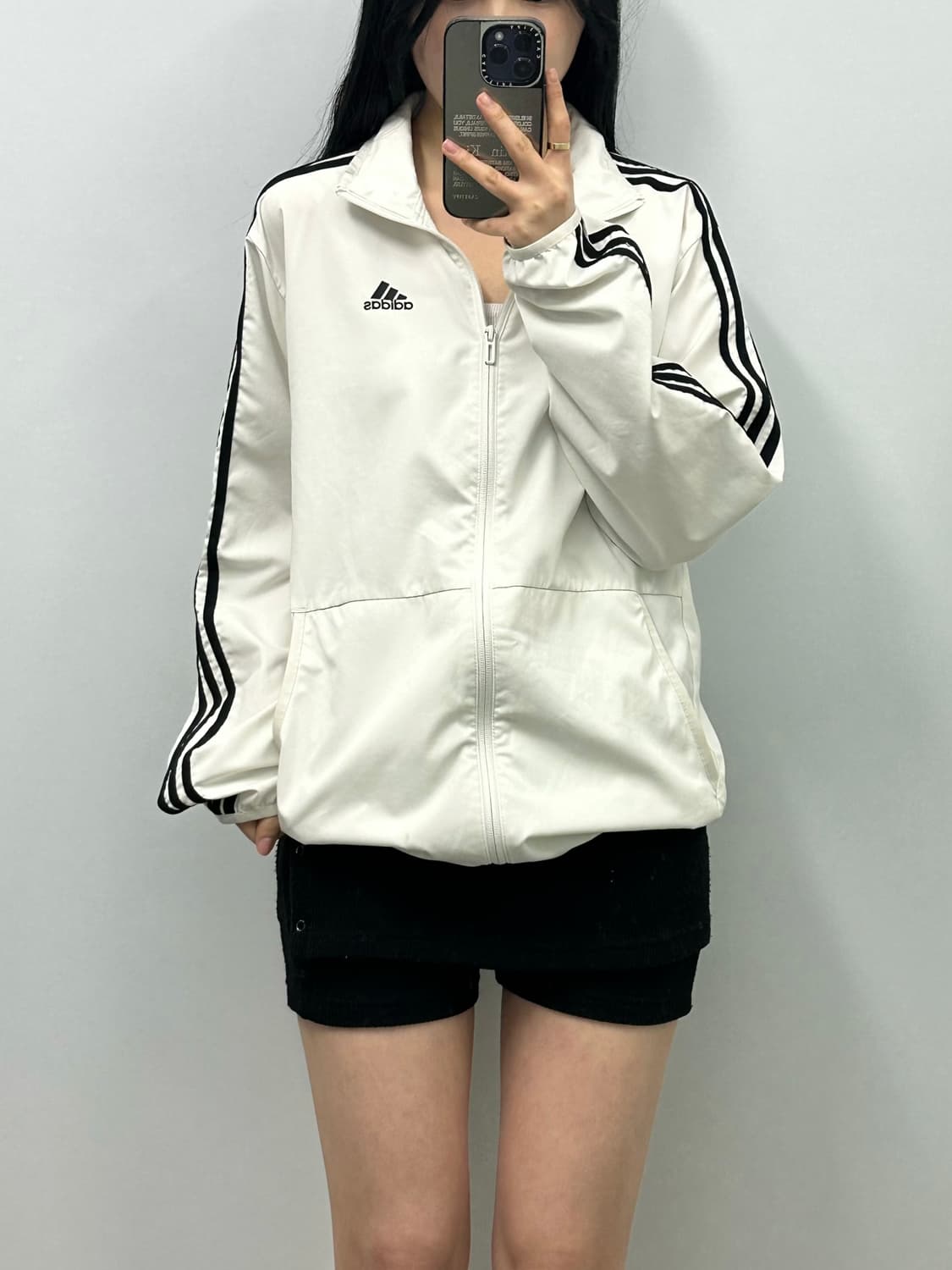 아디다스 사이드라인 화이트 바람막이 상품이미지1