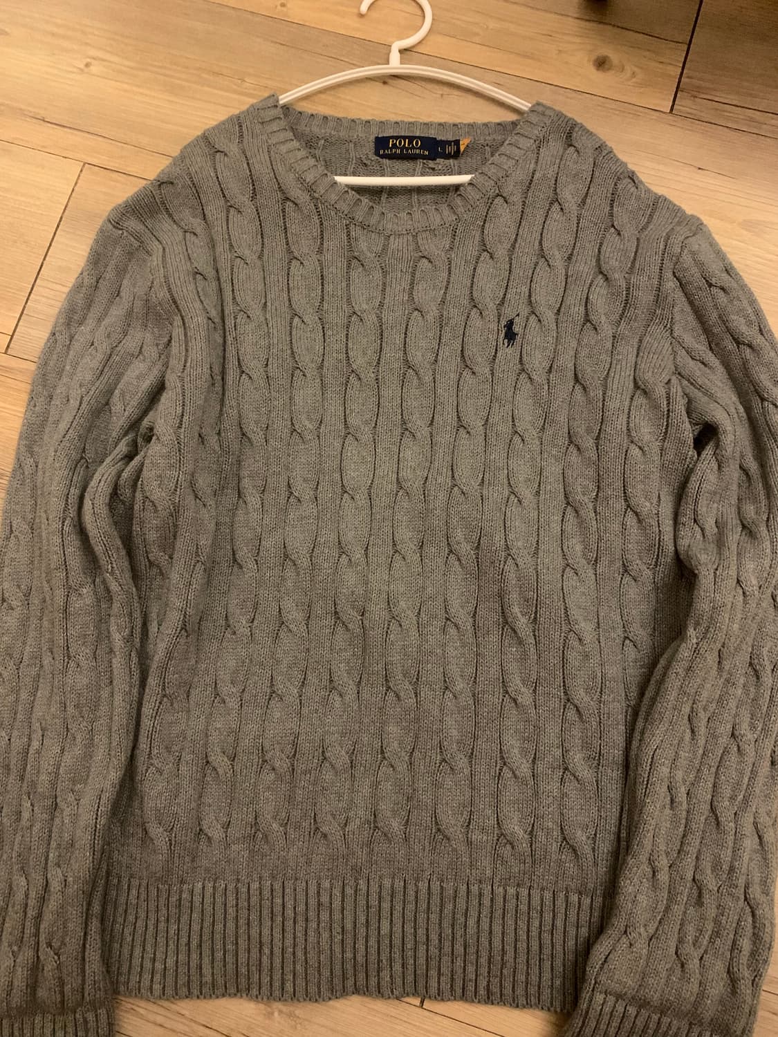 폴로랄프로렌 꽈배기 라운드넥 니트 L 상품이미지1