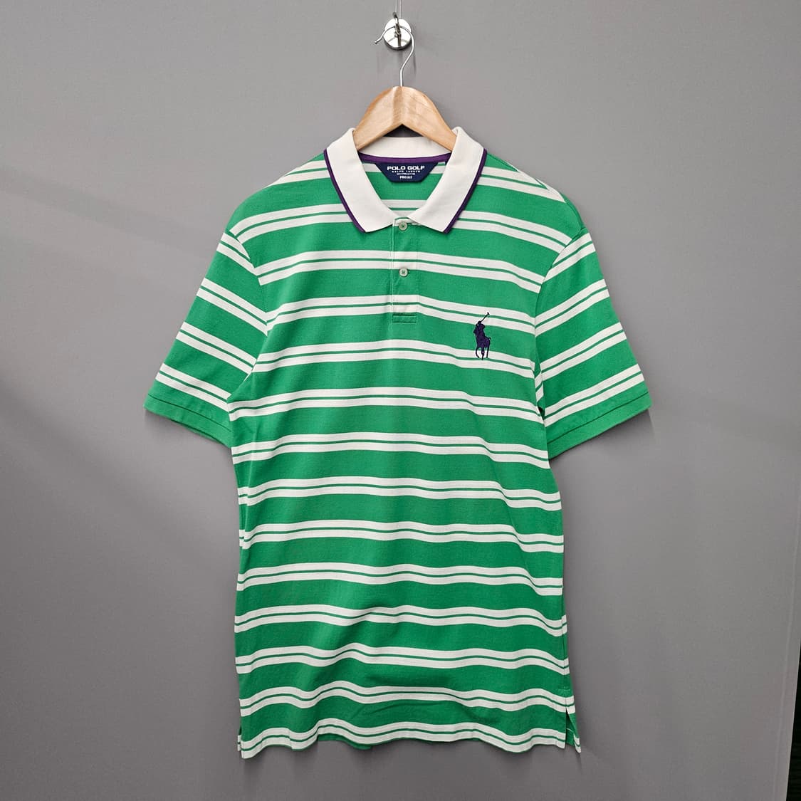 폴로 골프 스트라이프 반팔 카라티 그린 상품이미지1