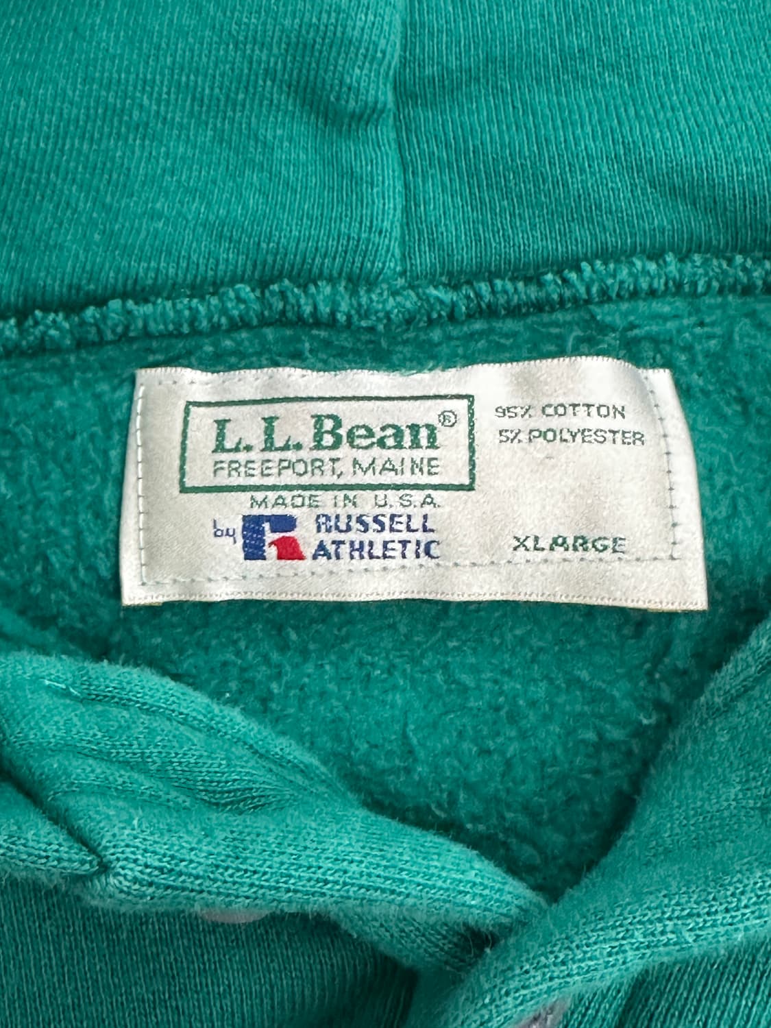 90s 러셀 x 엘엘빈 민트그린 후디 XL 상품이미지6