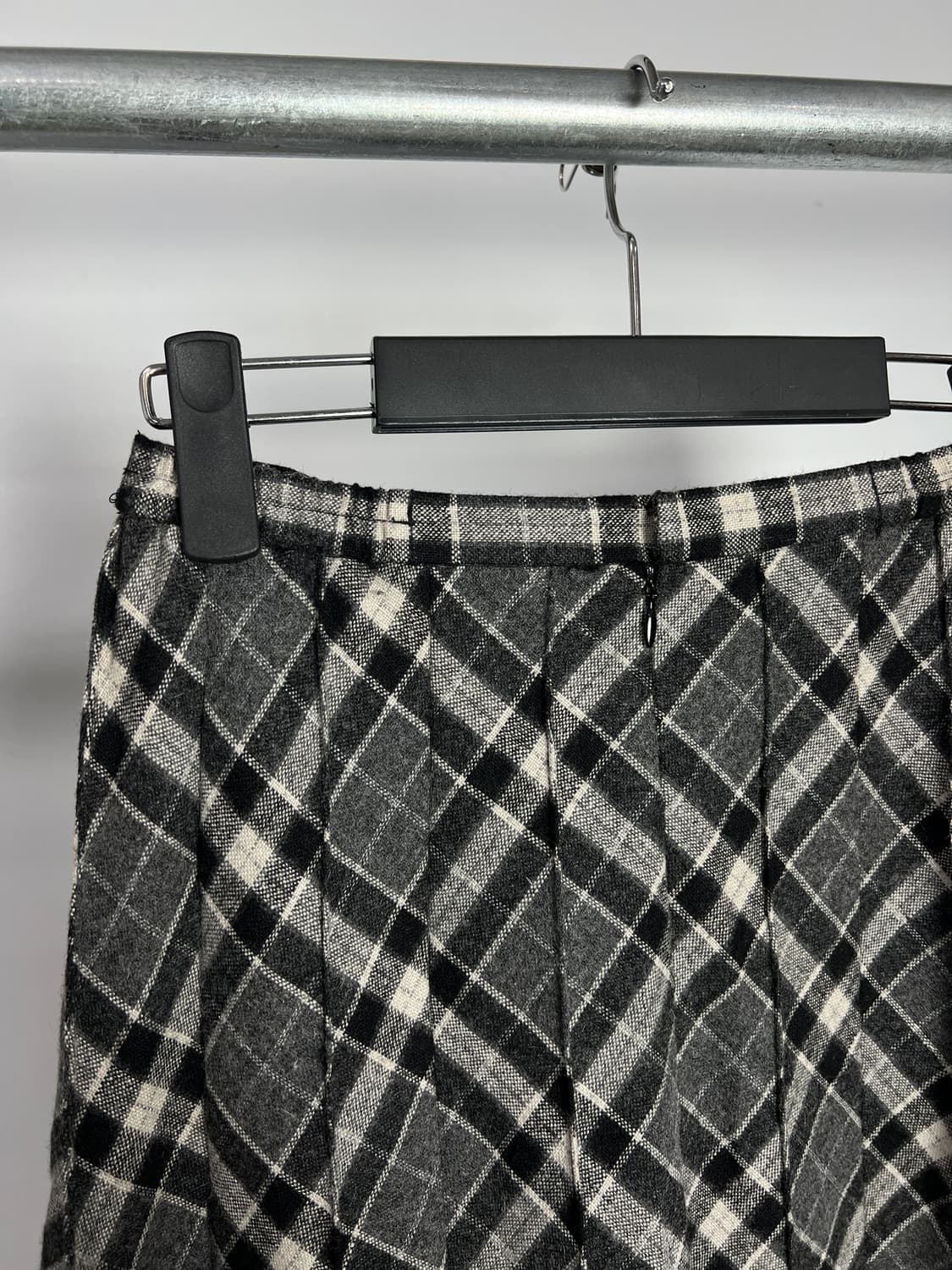 빈티지 울 혼방 체크 롱 스커트 상품이미지5