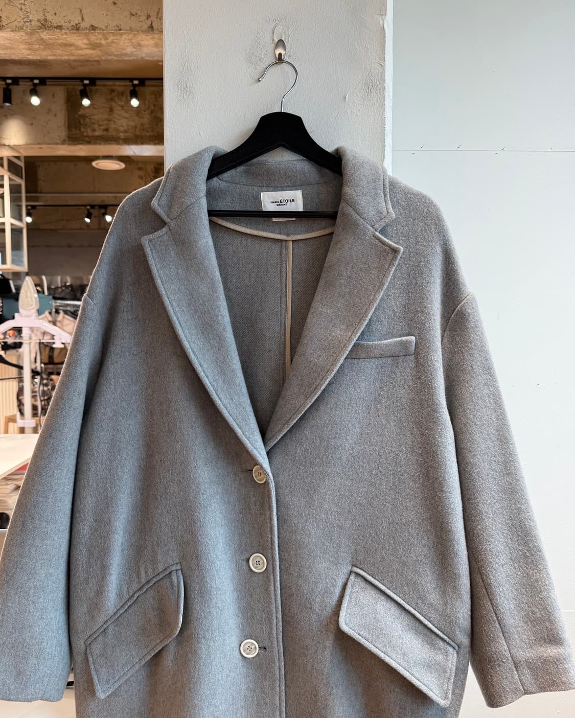 이자벨마랑 그레이 울 혼방 싱글 코트  상품이미지3