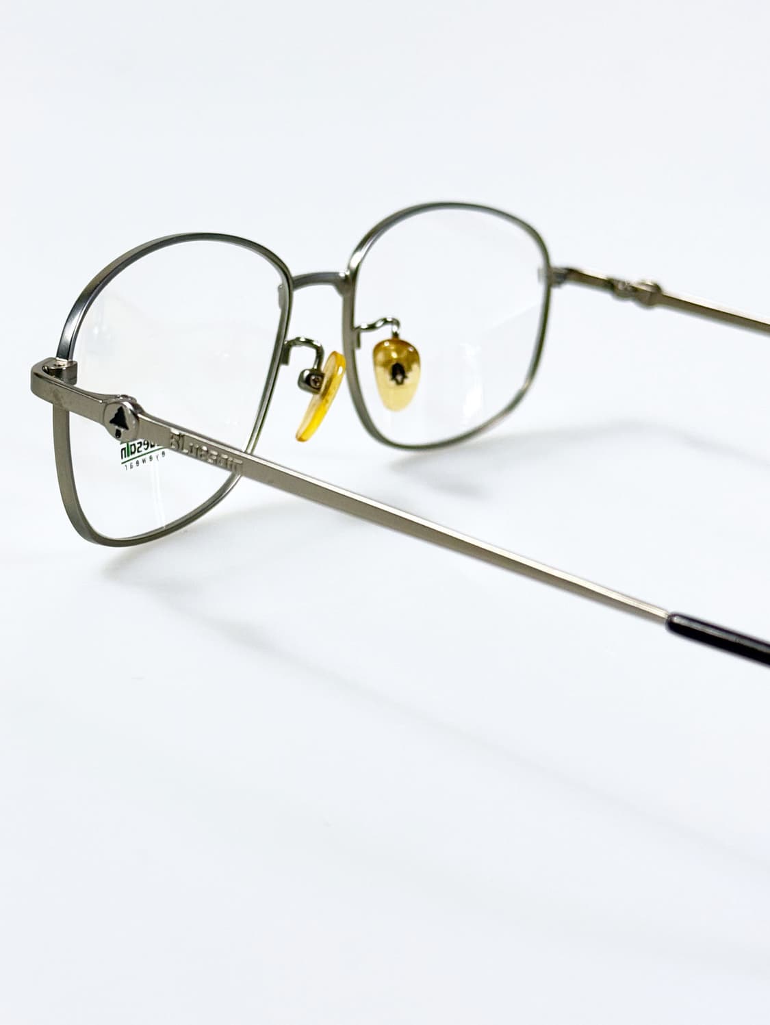 90s BLUESAIN 매트 실버 메탈 슬림 스퀘어 빈티지 안경 상품이미지4