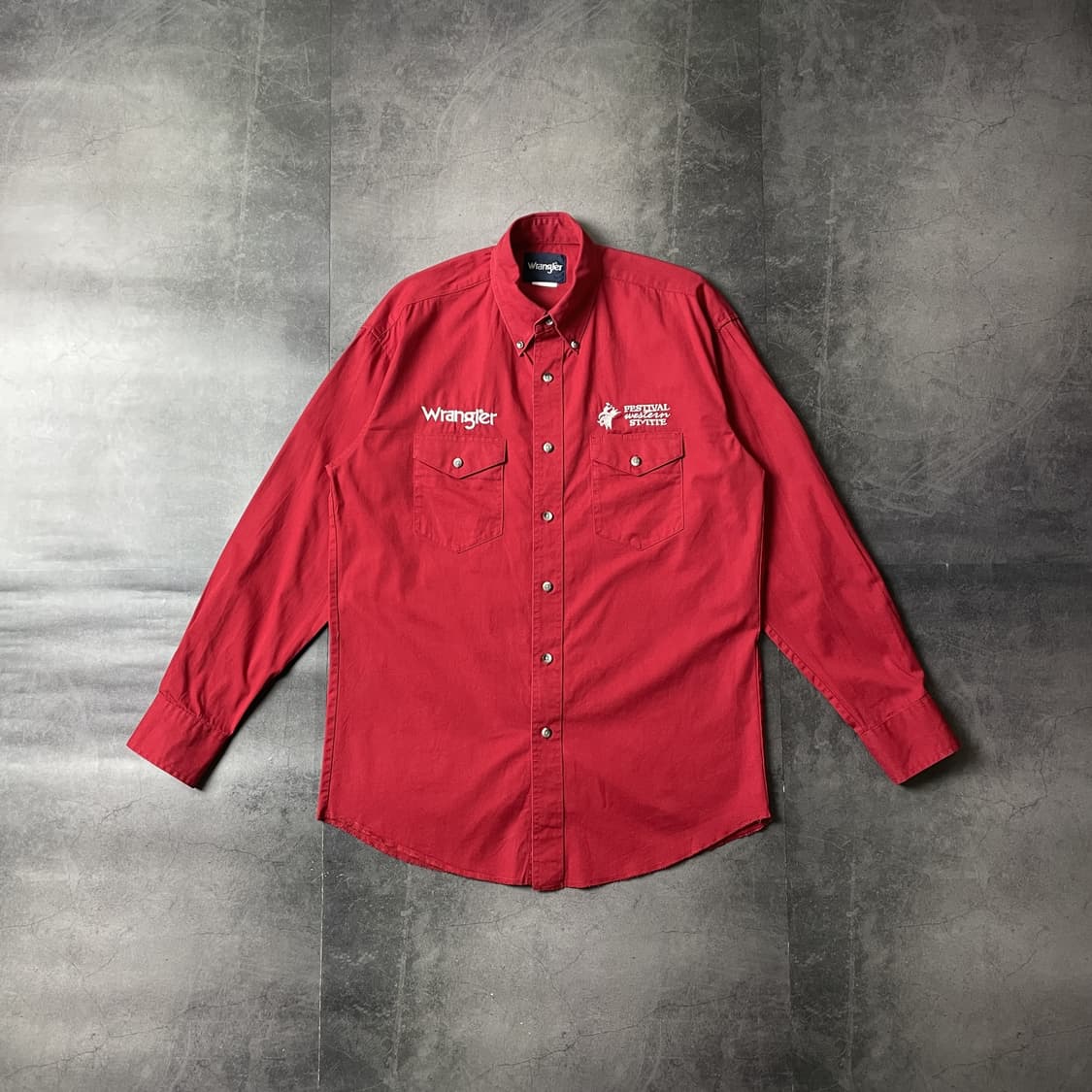 WRANGLER 랭글러 빈티지 플랩포켓 레드 코튼 셔츠 A00474 상품이미지1