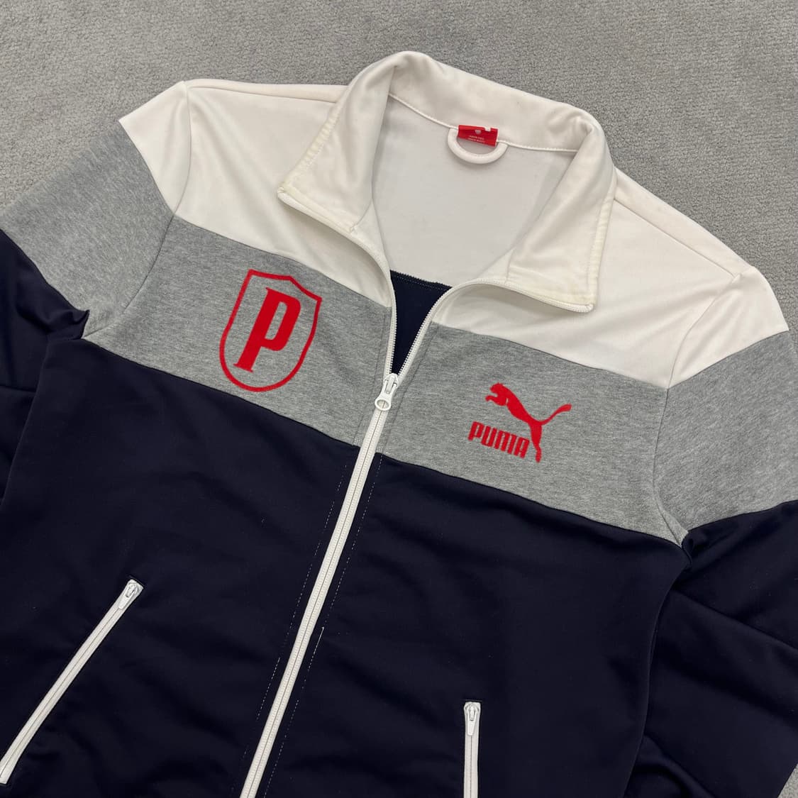 M 푸마 컬러블록 네이비 그레이 트랙자켓 상품이미지2
