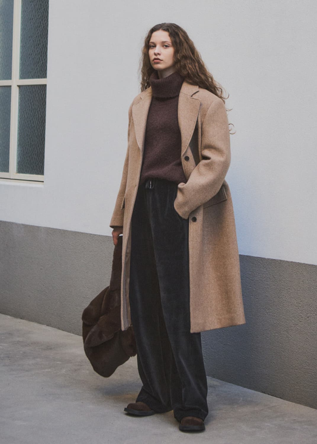 CITTA 씨타 클래식 울 오버핏 코트 베이지 상품이미지3