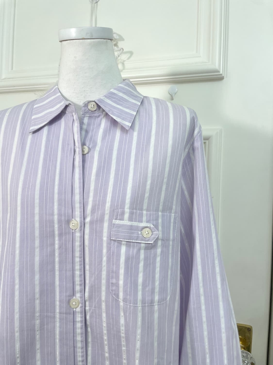 lavender stripe glitter loose cotton shi 상품이미지6