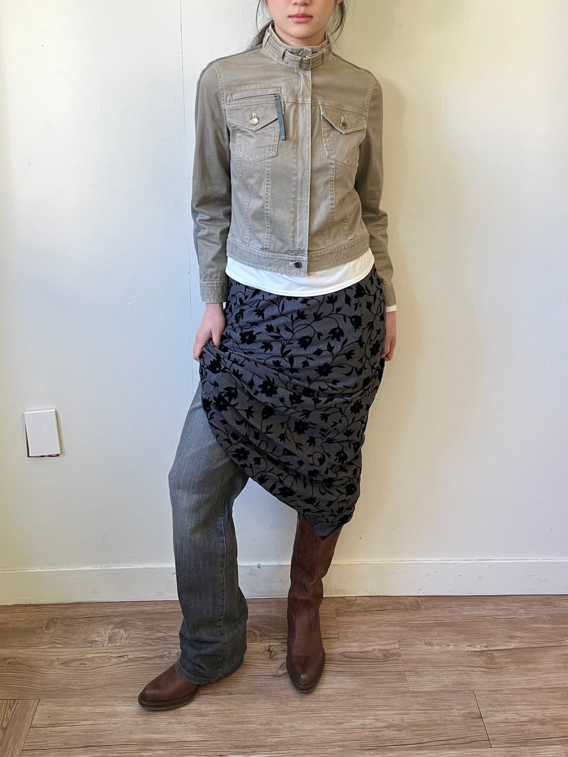 nuovoXnuovo 아트 플라워 스커트 상품이미지6