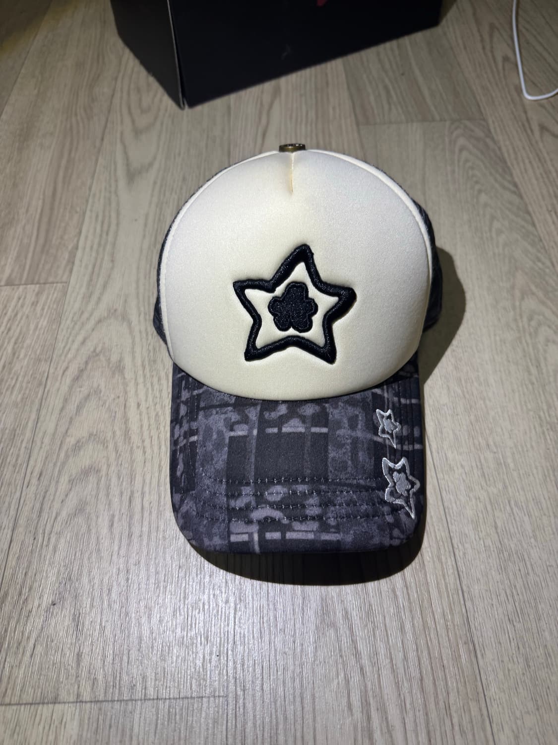 스타팀 starteam 카모 플레이드 트러커캡 메쉬캡 블랙 상품이미지1